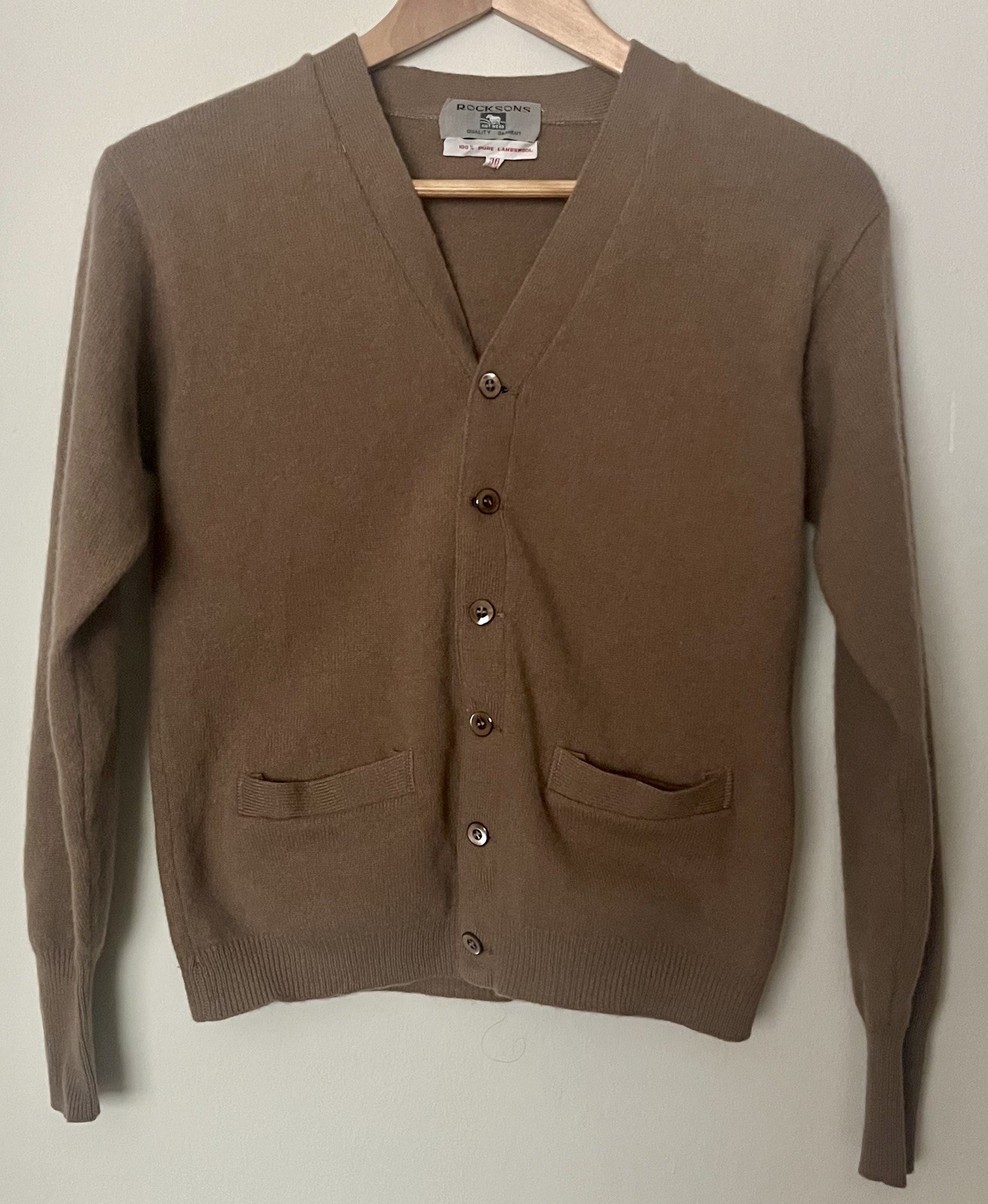 VTG 50s 60s Rocksons Lambswool Cardigan Sweater W S/M Academia GrandmaCore