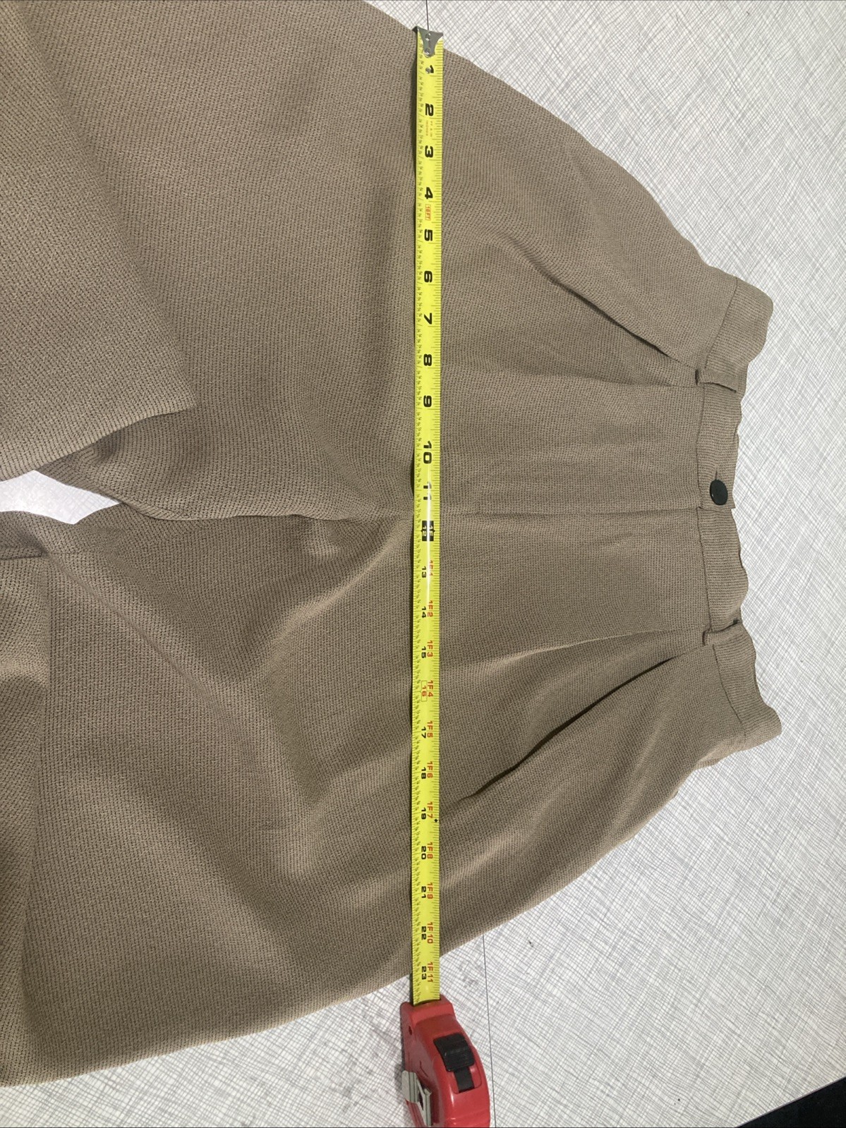 Vtg 90s Rena Rowan Saville Pleated Dress Pants Sz 10 Tan Rayon Acetate GUC