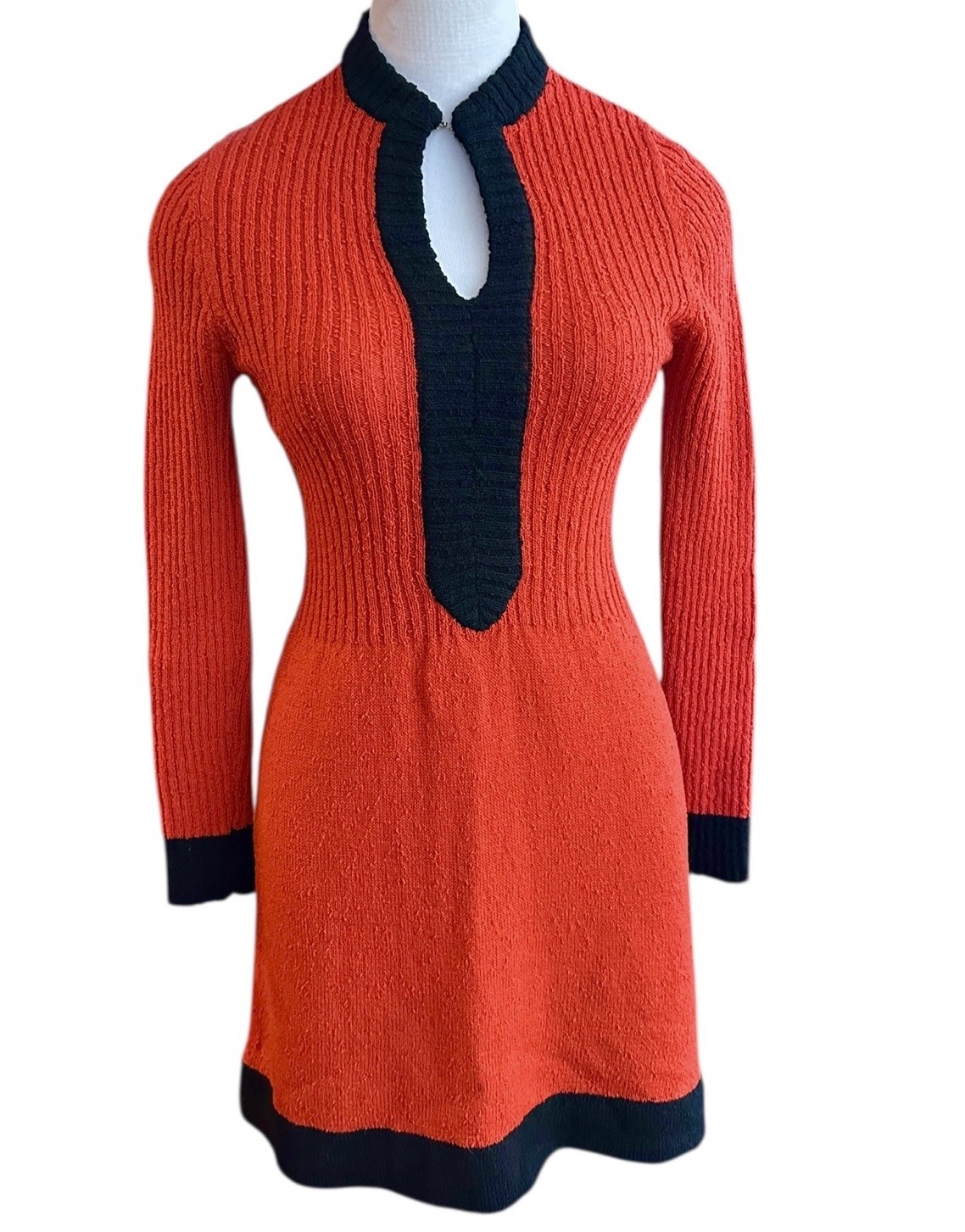 MOD FAB! Vintage 1960s Roncelli Wool Boucle Sweater Dress S/M