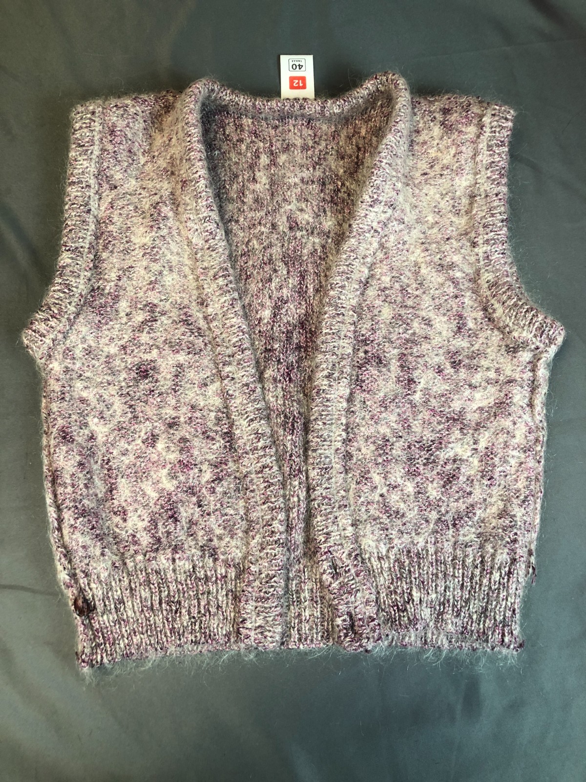 Vintage St Michael Size 12 / 40 Bust 34 Mohair Blend PURPLE KNIT VEST Bust 34in