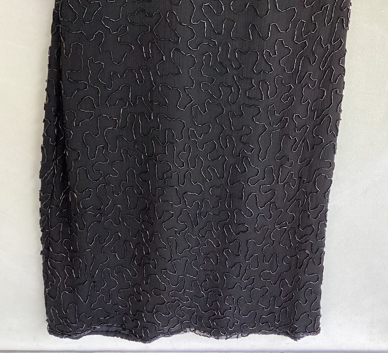 Vintage 80’s 100% Silk Sequin Beaded Dress Size P S