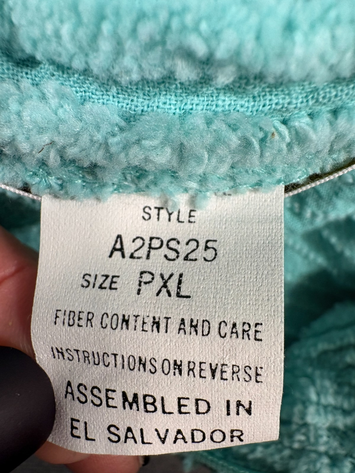 VTG Stan Herman Turquoise Chenille Robe House Coat 1/2 zip Pockets XL P NWT
