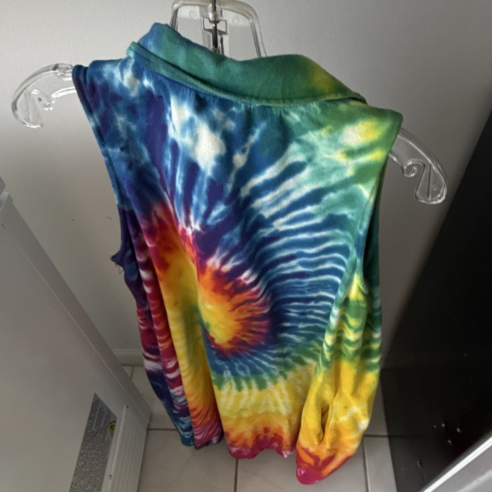 GEE-KAY Fabrics Tie-Dye Sleeveless Collared Dress. 100% Cotton Women One Size