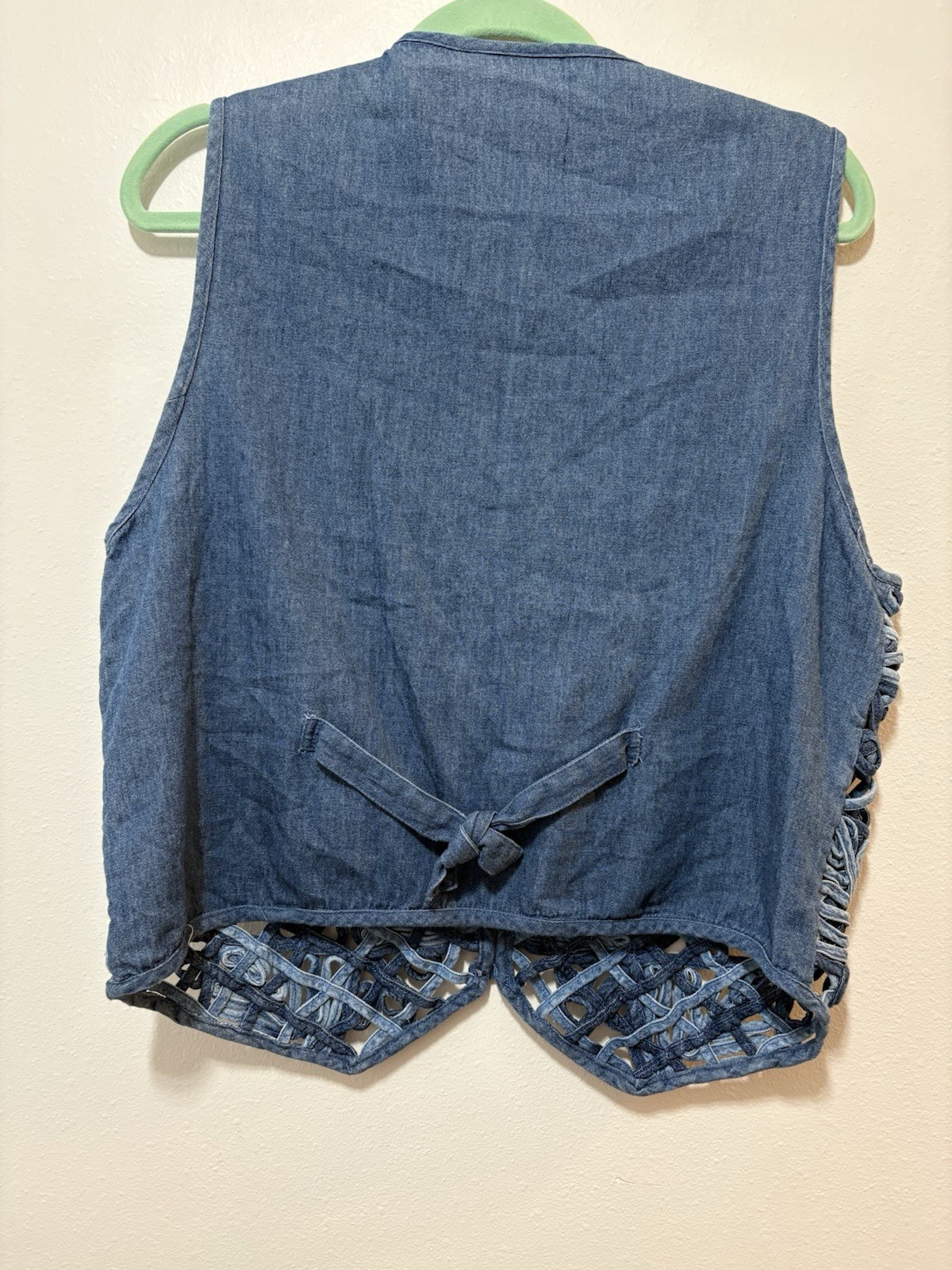 Cherokee L Cottton Blue Button Up VTG 90’s Cowgirl Boho Festival Y2K