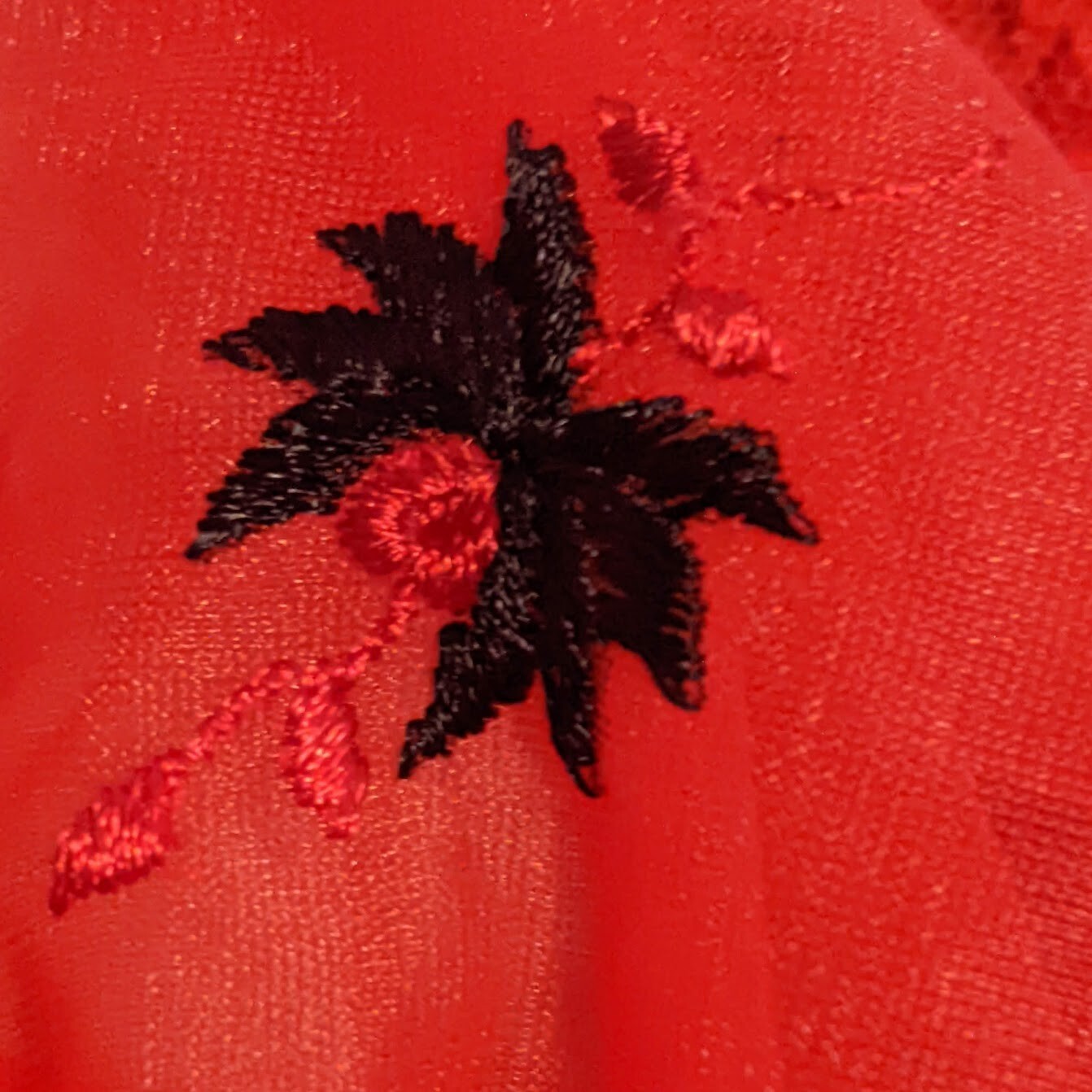 Strutwear Vintage 1950s Red Embroidered Slip/Nightie-Size 36