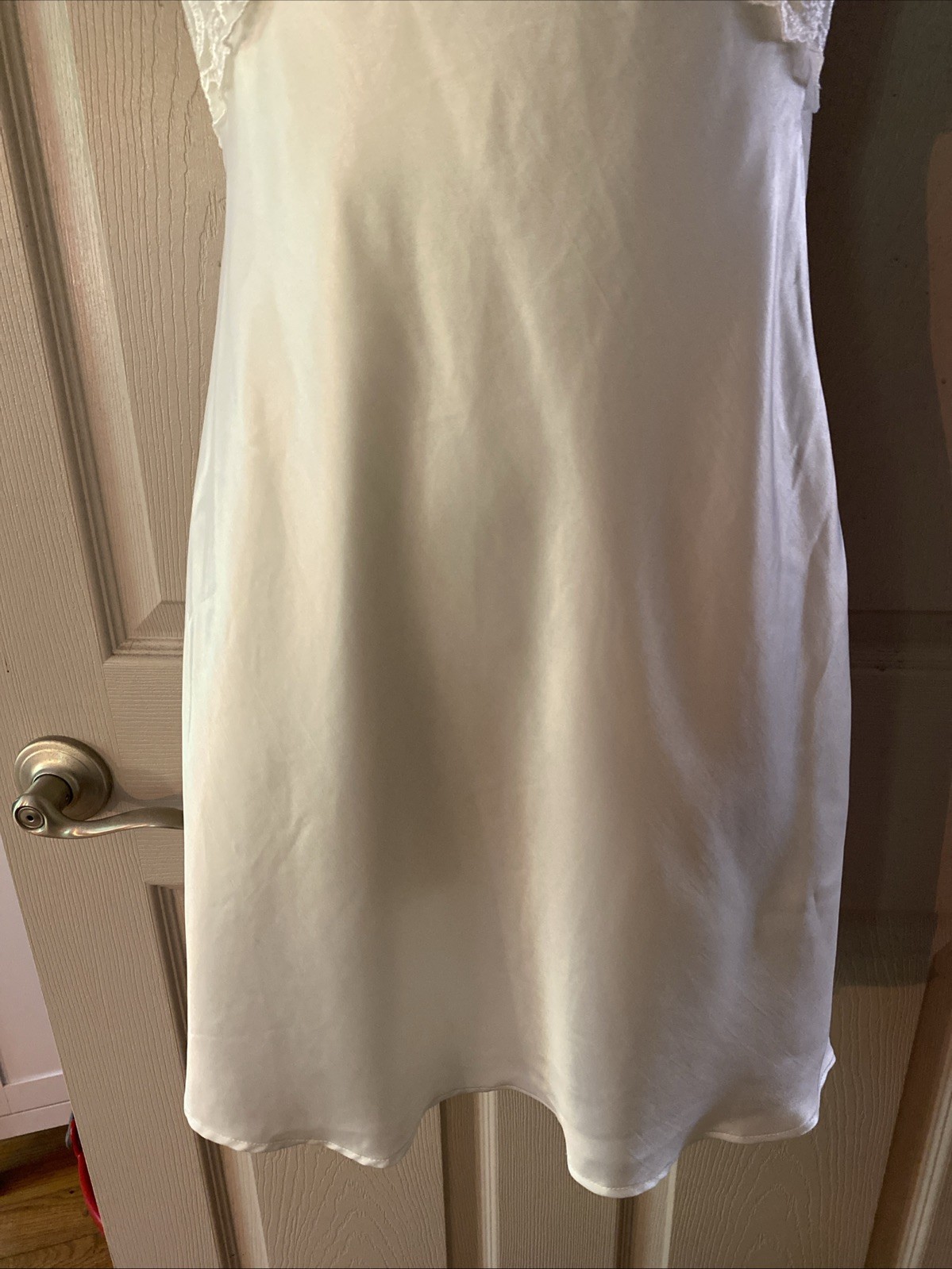 Vintage Val Mode Size S Ivory Polyester Satin With Lace