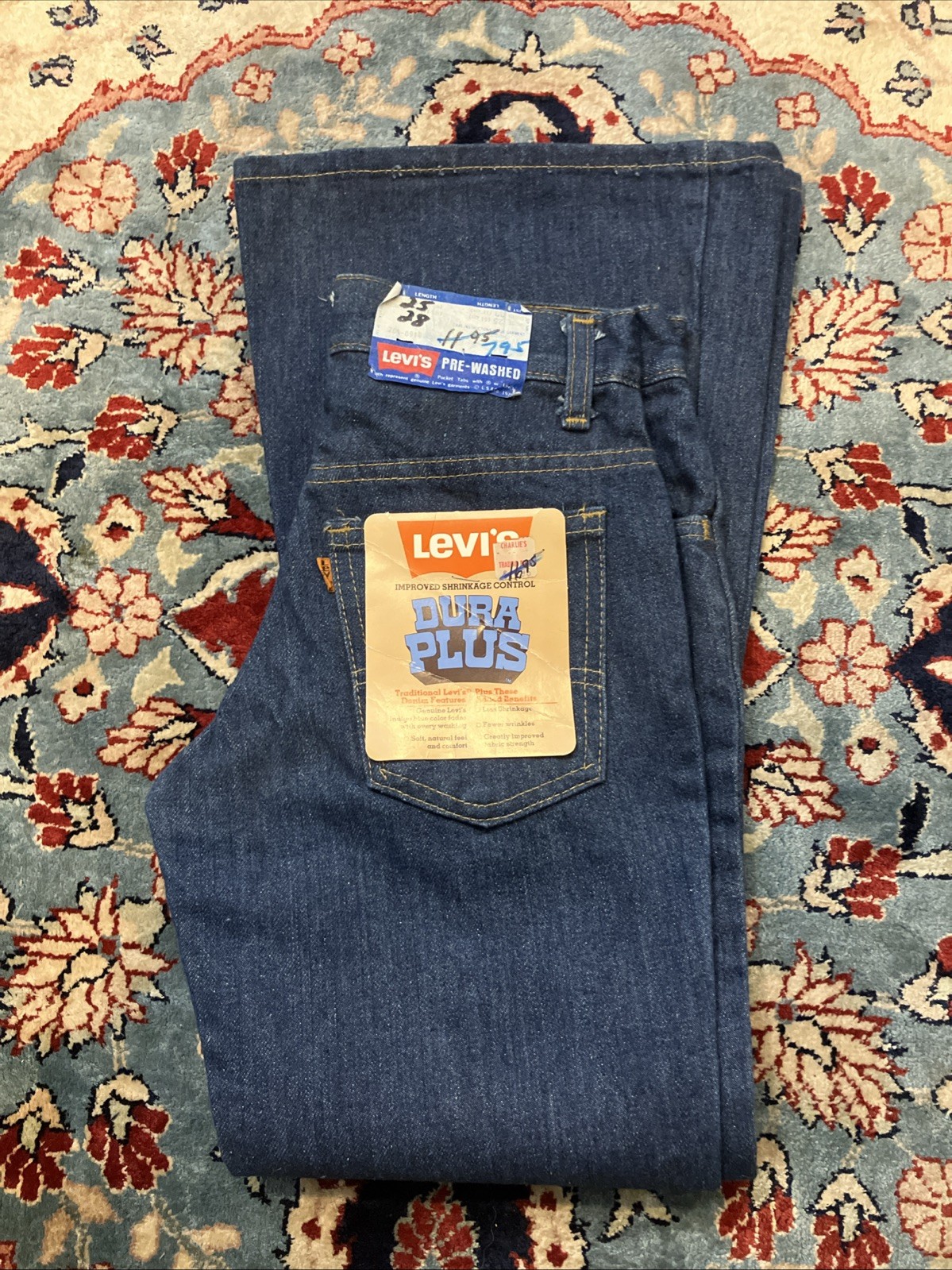 Vintage 70&rsquo;s Levi&rsquo;s 784 Dura Plus 25×28 Big Bellbottom Deadstock Pre Wash Jeans