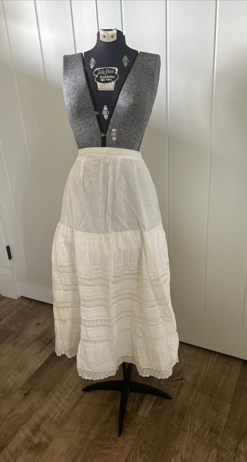Antique Cotton And Lace Petticoat Needs Ties