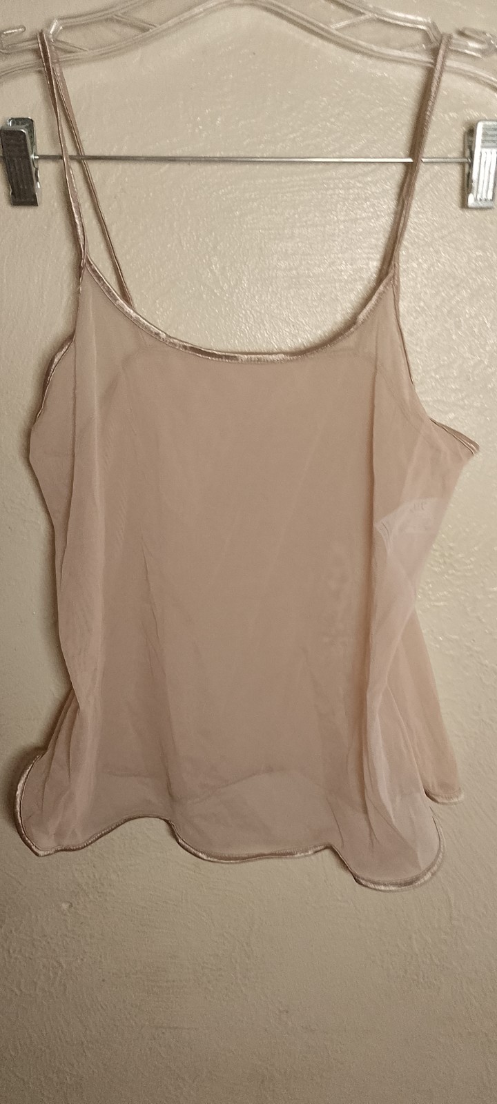 Vtg,Vassarette Nude Chiffon Cami & Shorts Set ,Sheer,Satin Trim,Small 17-167.