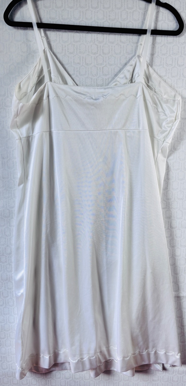 VTG OFF WHITE GLAMOROUS BOMBSHELL ANTRON NYLON FULL SLIP*LADIES PLUS SIZE 20W