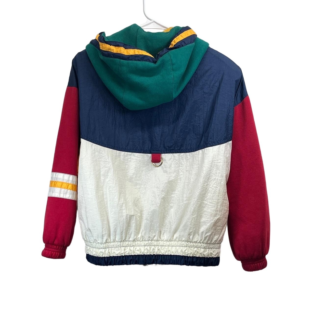 Vintage Petite Sophisticate Multicolor Womens Golf Crest Hooded Windbreaker P/P