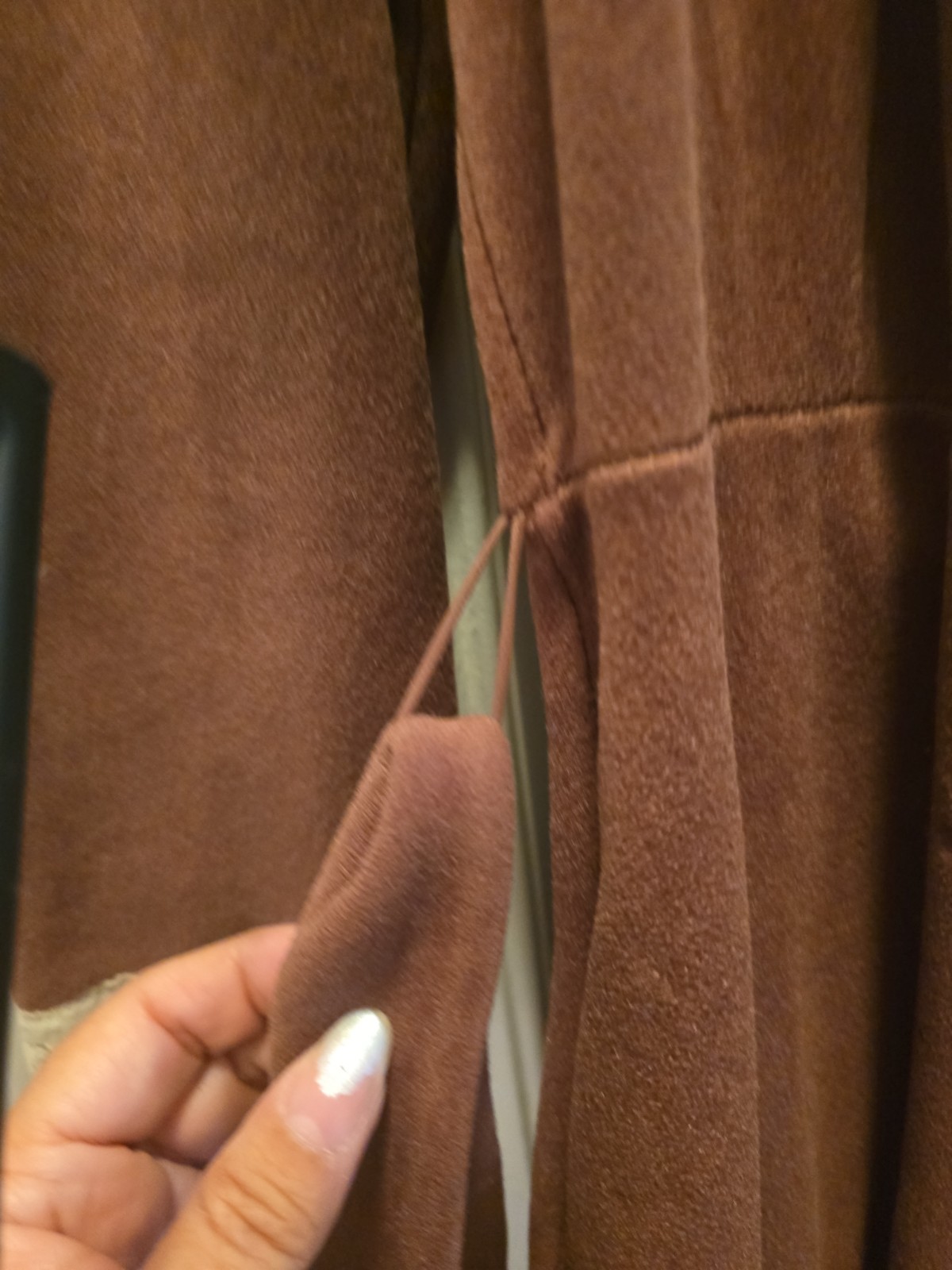 Vanity Fair Petite Vintage Chocolate Brown Dacron Polyester Velour Long Robe