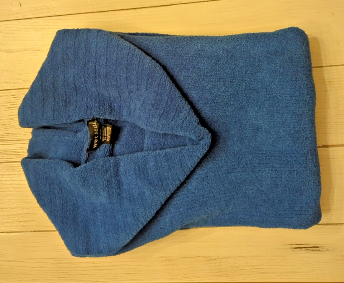 Vtg Authentic 1990s Wet Seal Electric Blue Soft Long Sleeve Cowl Neck Medium