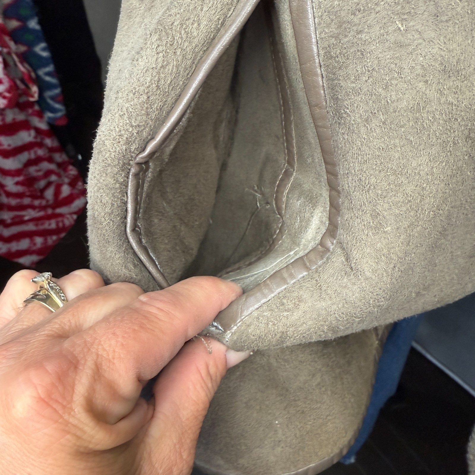 Wallace Sacks Furriers Vintage Sheepskin Shearling Coat England UK 16 EU 42