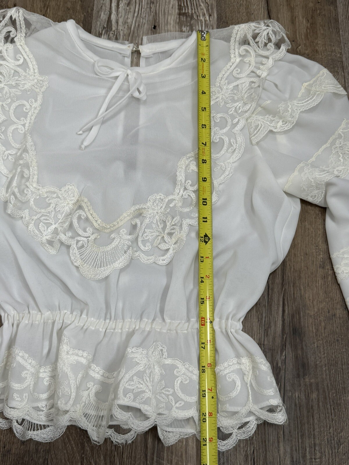 1980s Wedding Special Occasion White 2 Piece Ensemble Blouse Skirt Lace Modest