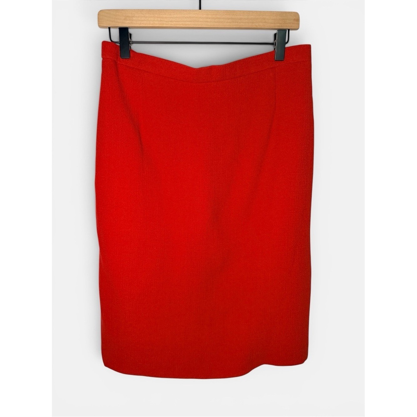 NWT Vintage Escada Pure Wool Red Pencil Skirt Luxury Old Money | Size 42 / US 12