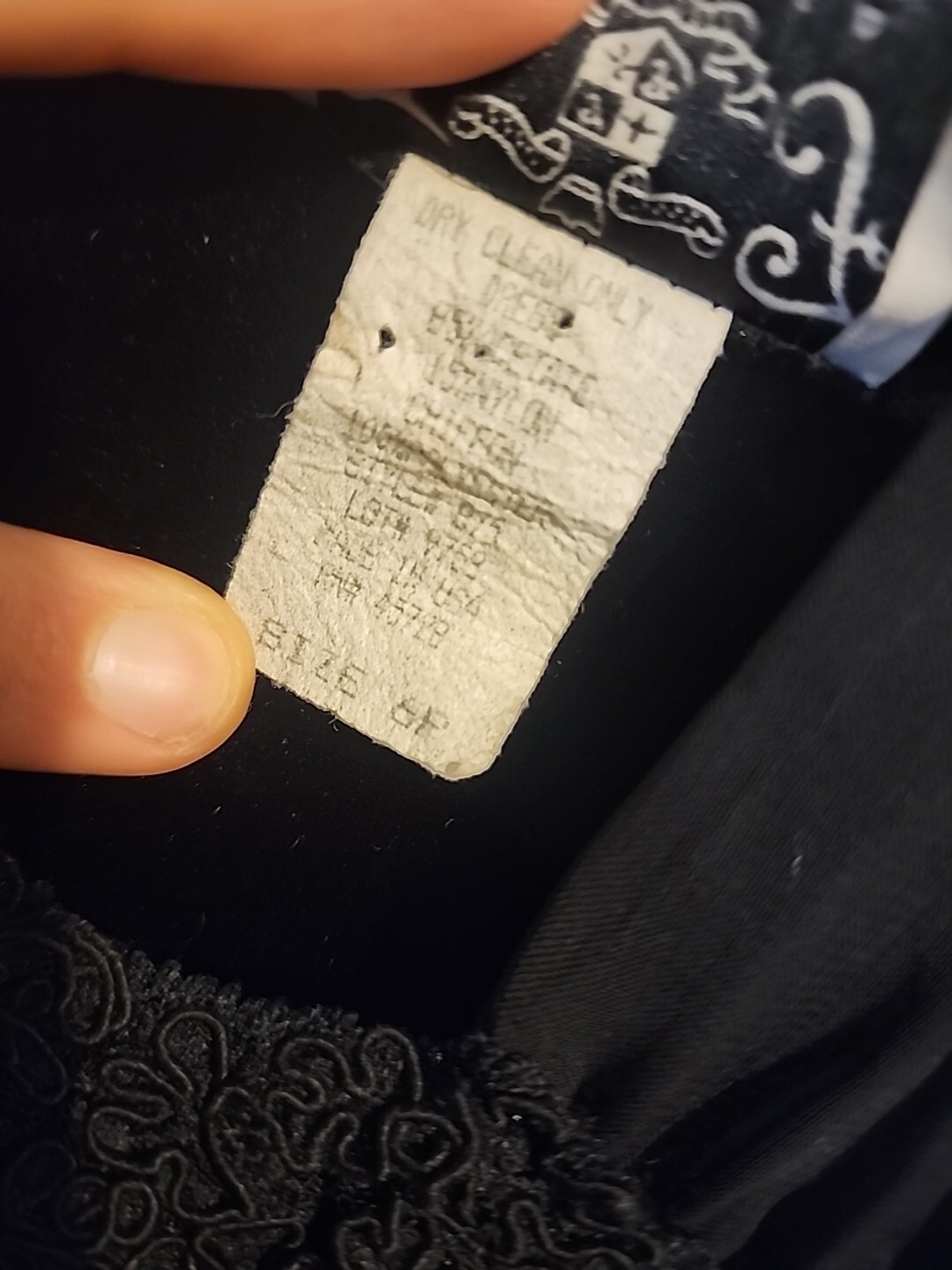 Vintage 80s J&Fe 6p, Soft Black Nylon Lace Dress, Gothic, Renaissance, Medieval