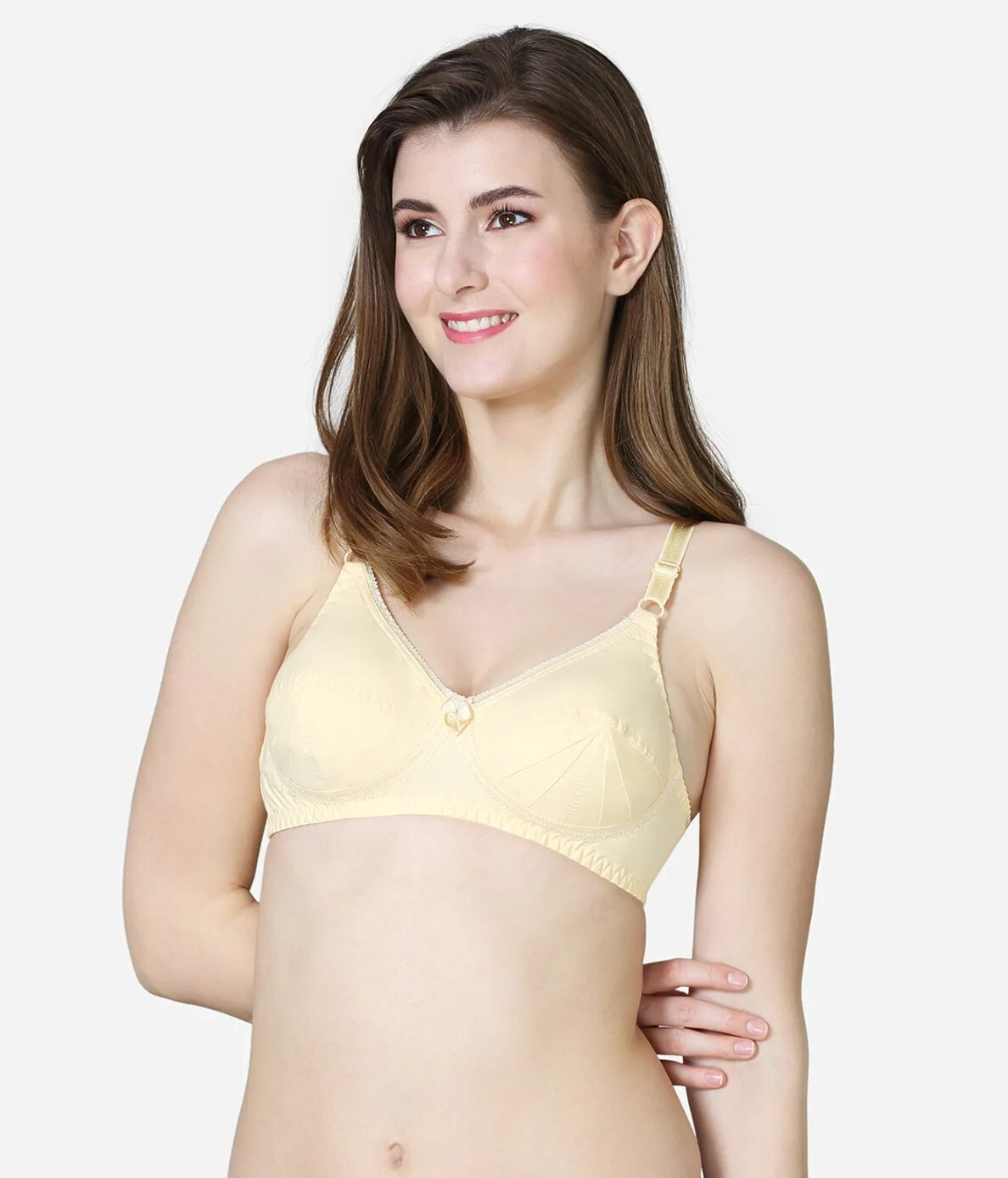 Saree Bra – Beige Double Layered Plus Size Non Padded Wireless Cotton Sexy Bra