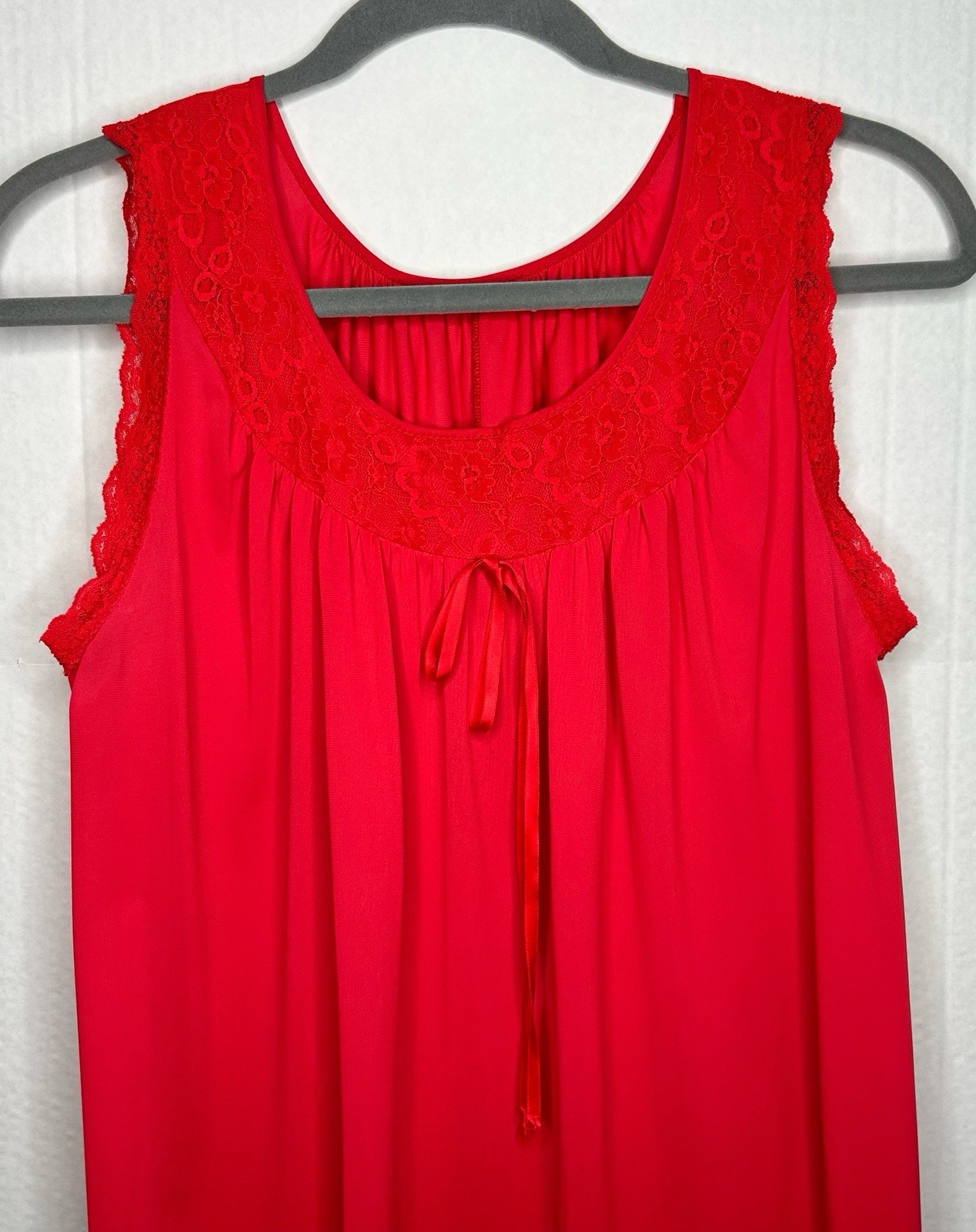 VTG Peignoir Set Pinehurst Red Sheer Long Nightgown with Sheer Robe Size Small