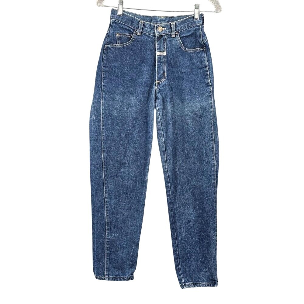 Vintage Zena High Waisted Mom Jeans Blue Tapered Leg Made in USA Womens Size 5