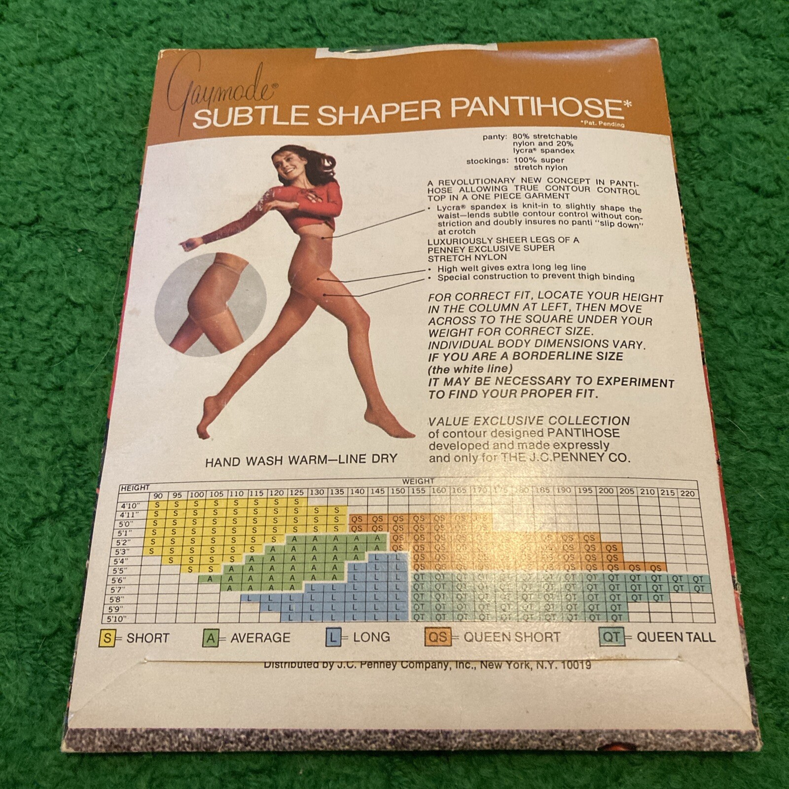 Vintage Gaymode Light Control Jet Brown Pantyhose Average Gala JCPenney Queen T