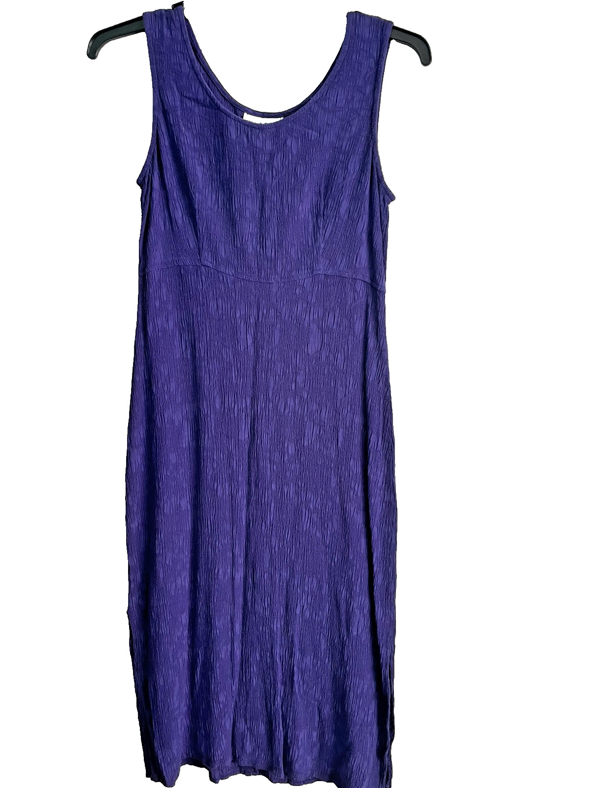 Vintage 90s Maxi Dress Size 10 Crinkle Purple Marble Tank Long Karin Stevens