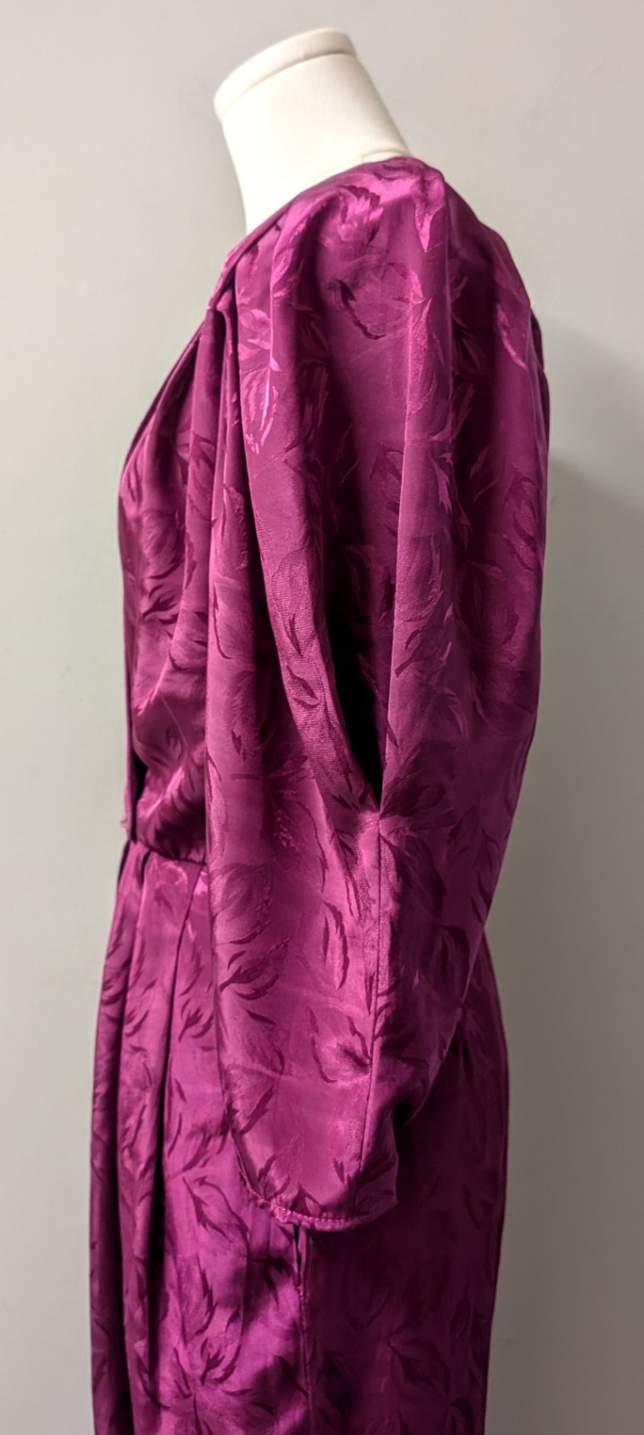 Vintage 80s BB Collections Barbara Barbara Fuchsia Jumpsuit Dynasty Glam Power S