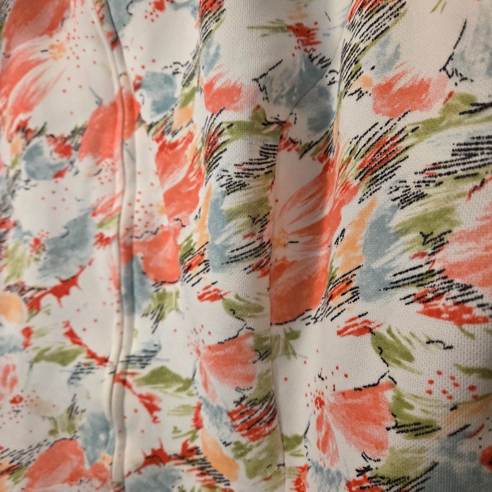 Vintage John Abbott Sleeveless Half Zip Abstract Print Dress, 42&Prime; Bust, 38&Prime; Long