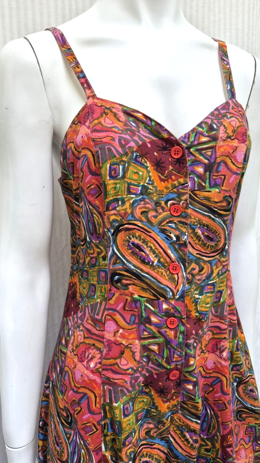Vintage 1990s TREND BASICS Paisley Floral Romper Criss Cross Back – Size S – EUC