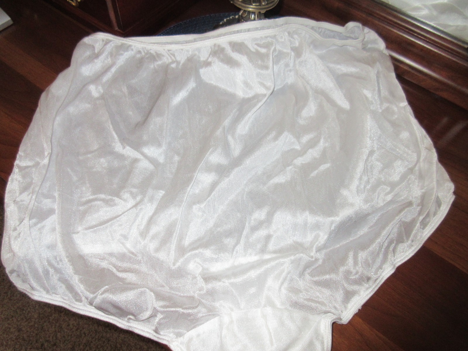SEARS VERY IMPRESSIVE panty WHITE glossy nylon GRANNY briefs 11 / 4XL NEW