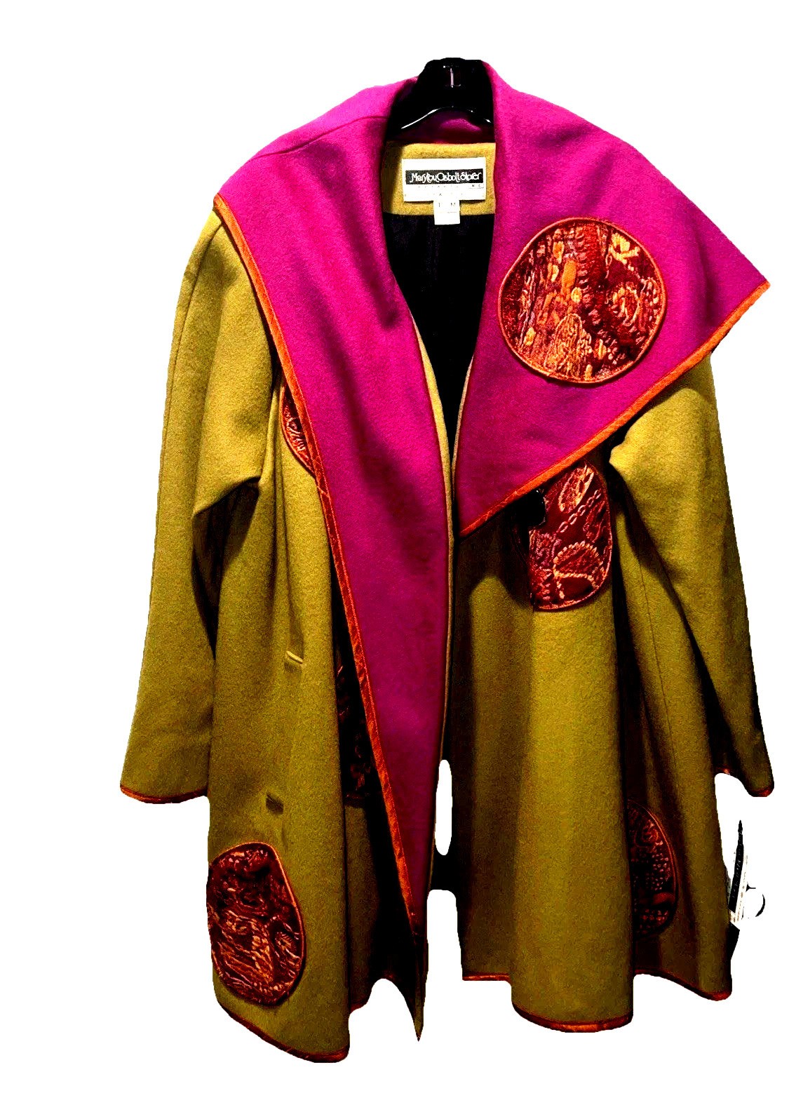 Marylou Ozbolt Storer Wearable Art Asymetrical Merino Wool Coat M / L Vintage
