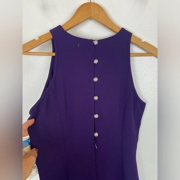 Papell Boutique Evening Vintage 90s Formal Dress Size 6P Purple Feminine Elegant