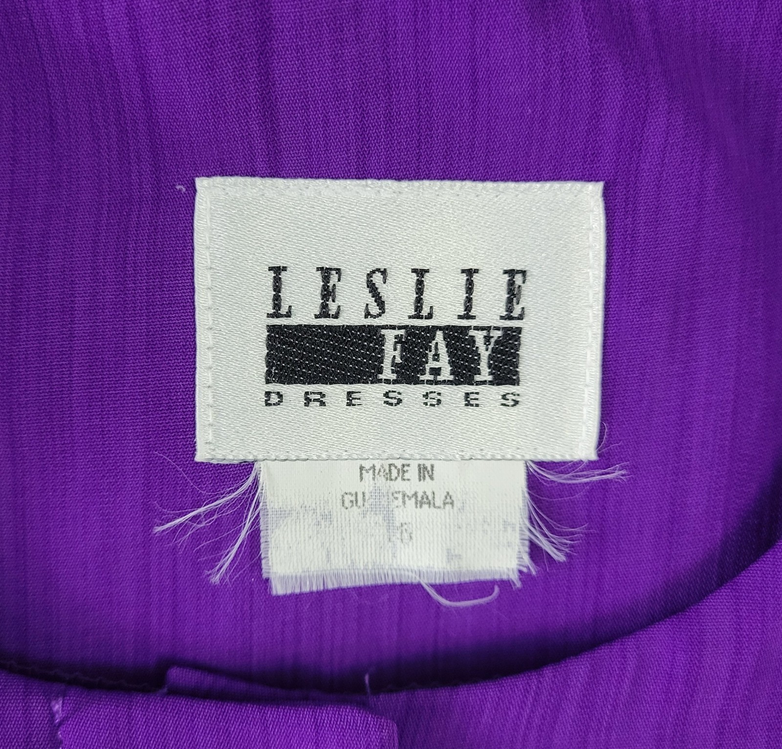 Vintage Leslie Fay Purple Blouson Dress w Pleated Skirt & Matching Belt Size 16