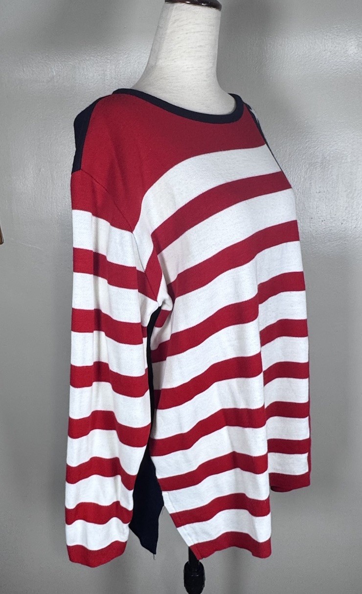 1980s Propensity American Flag Patriotic July 4 USA Vintage Knit Top Sz XL, 1X