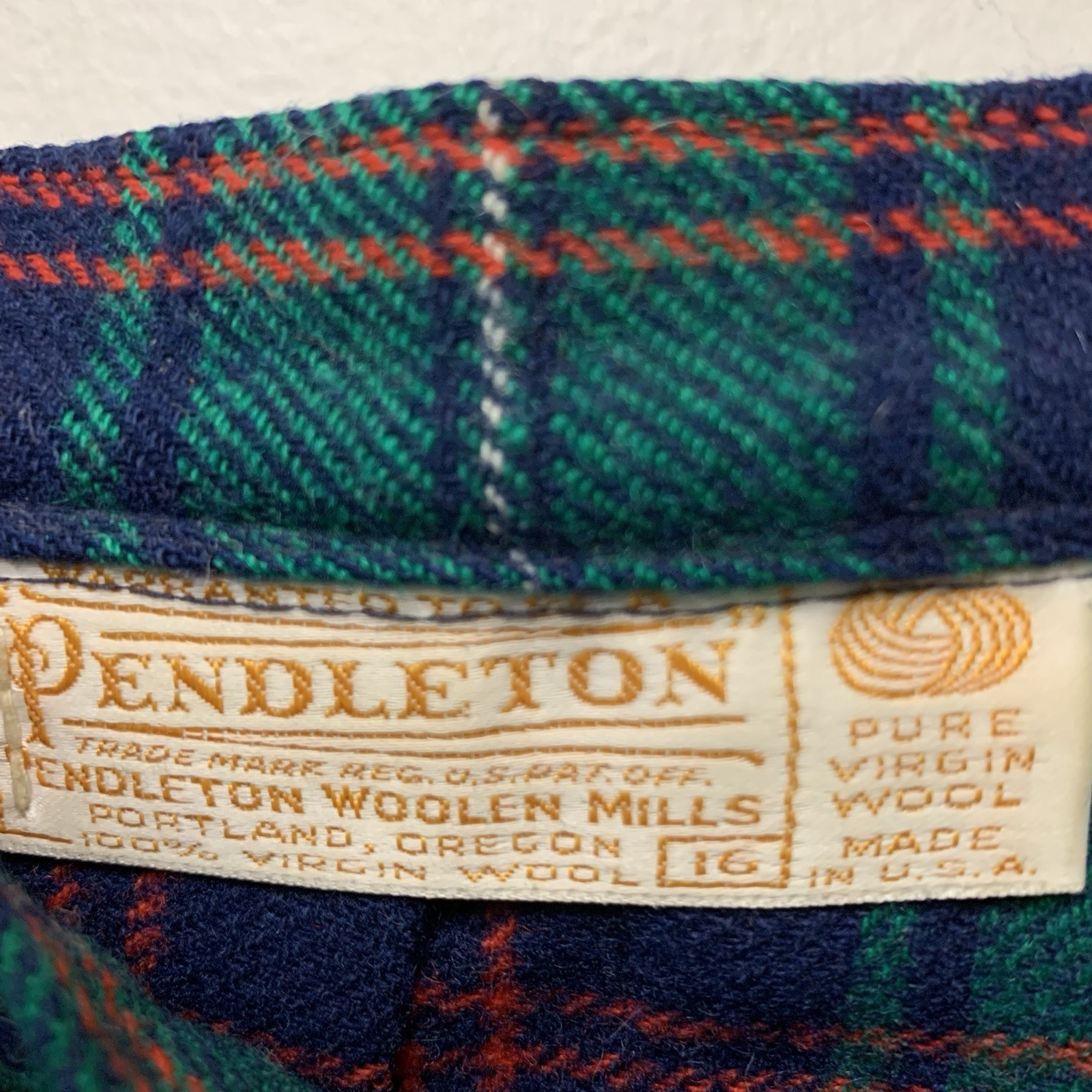 Pendleton Women’s 16 Skirt Pleated Plaid Tartan Vintage Wool 30” Waist