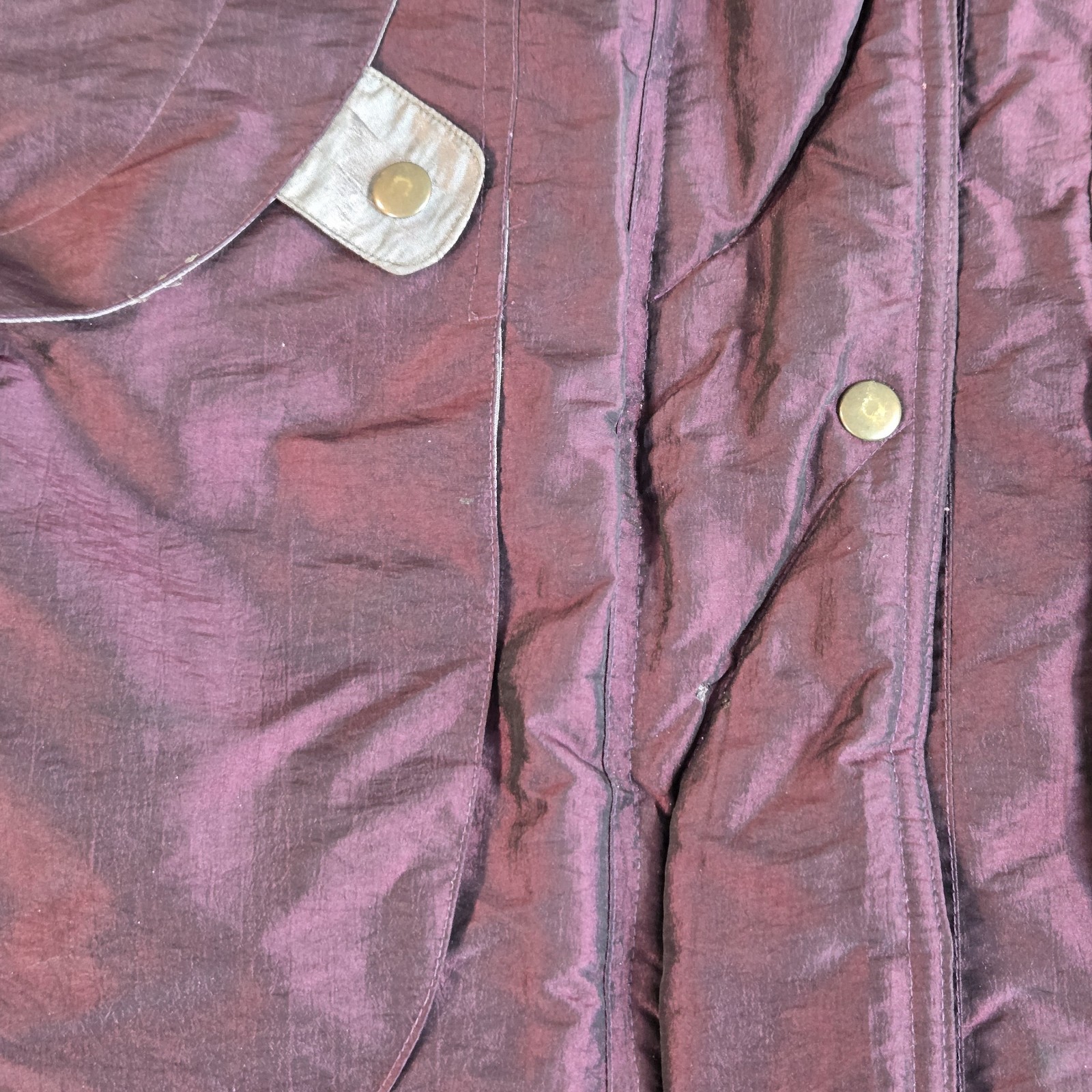 Julia Michaels Rare Vintage Womens Coat Plum Size L Vlevet Floral Poly Blend