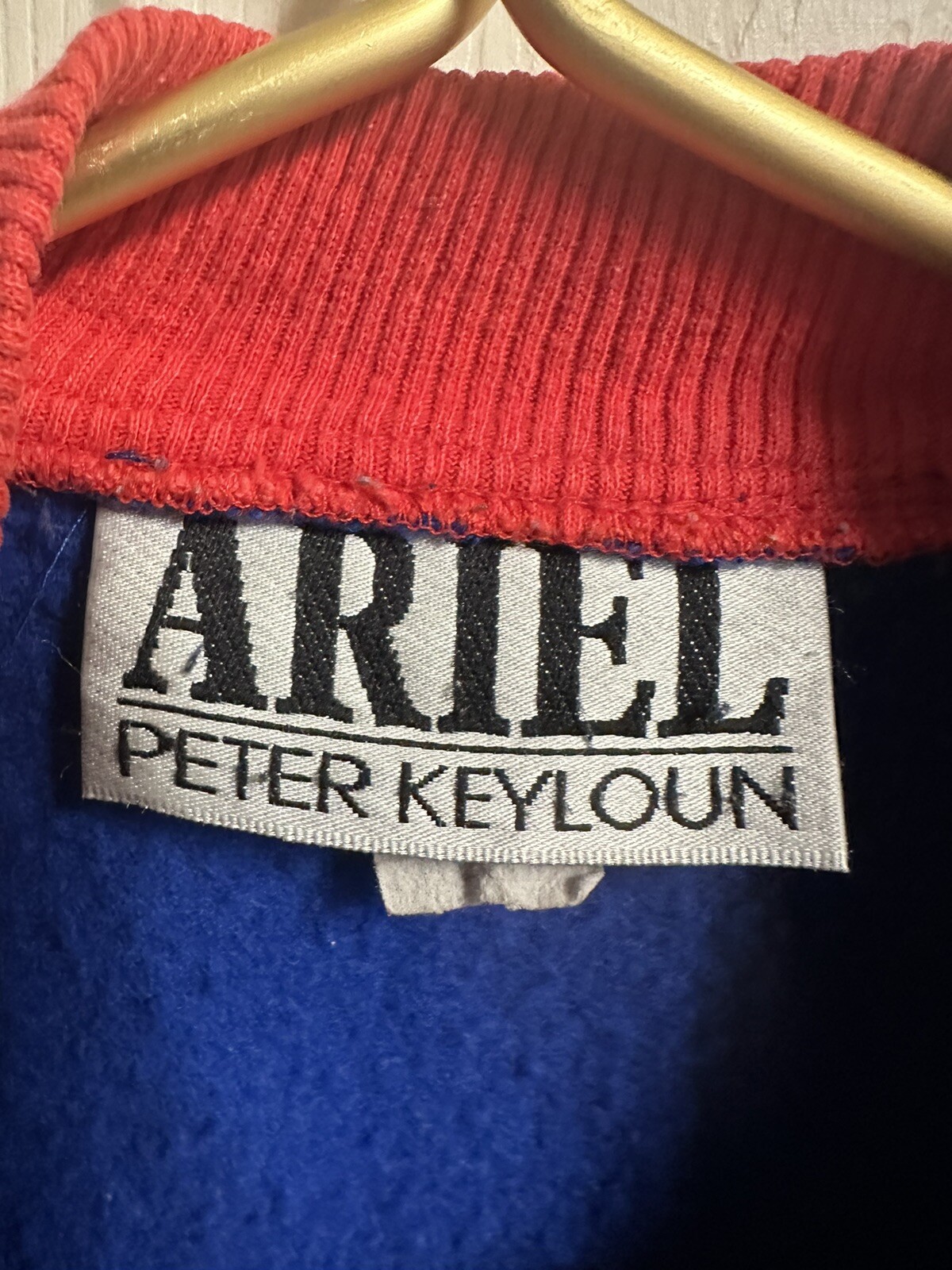 Ariel Peter Keyloun Colorblock Blue Full Zip Up Muumuu Robe House Coat 90s Neon