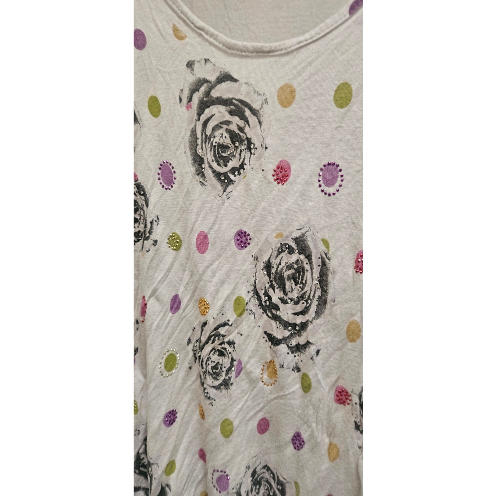 The classic authentic vintage 2010s tank floral multicolor multi colored sequins