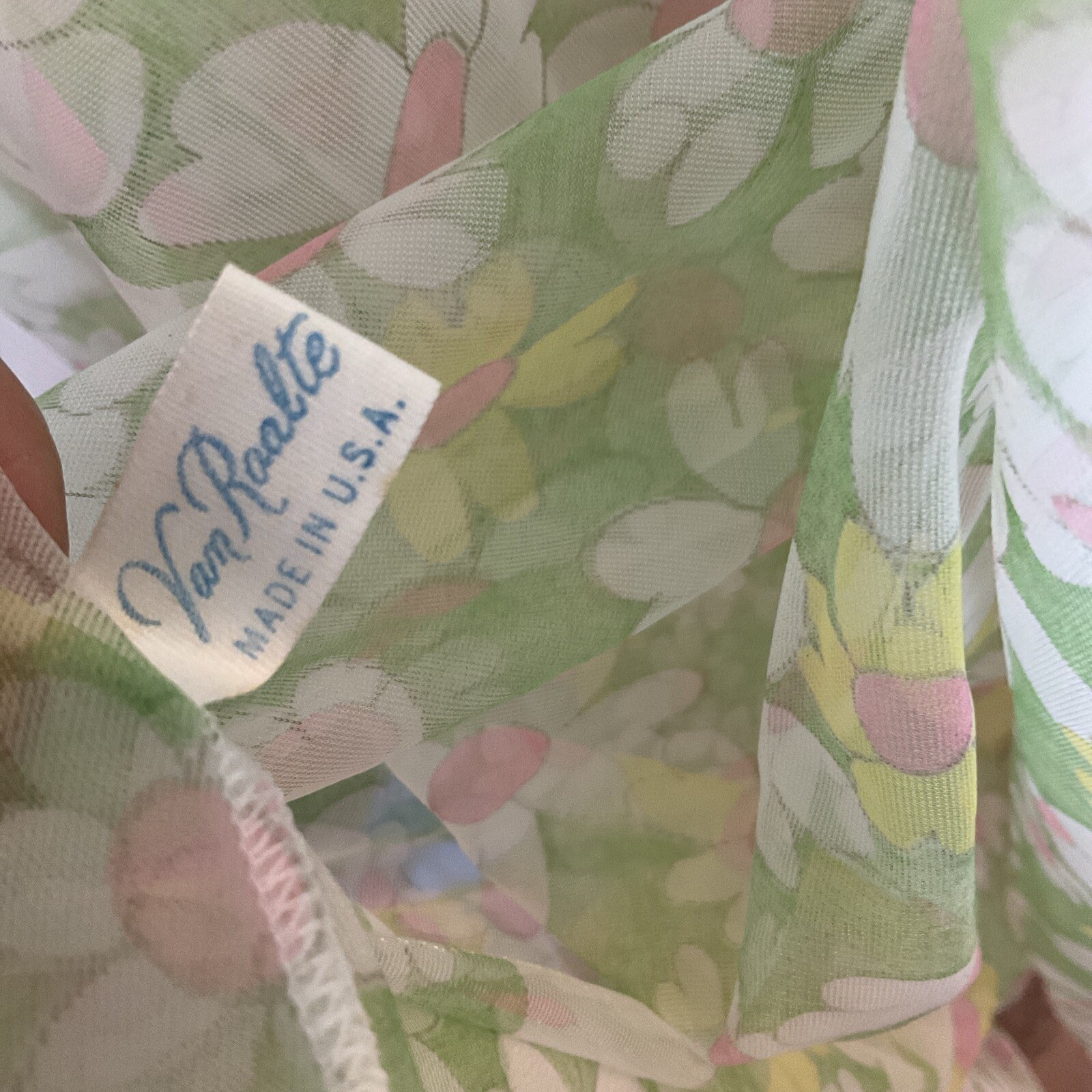 Vintage Van Roalte Hostess Dress Coverup Sheer Daisy Groovy Mod Size Small Rare