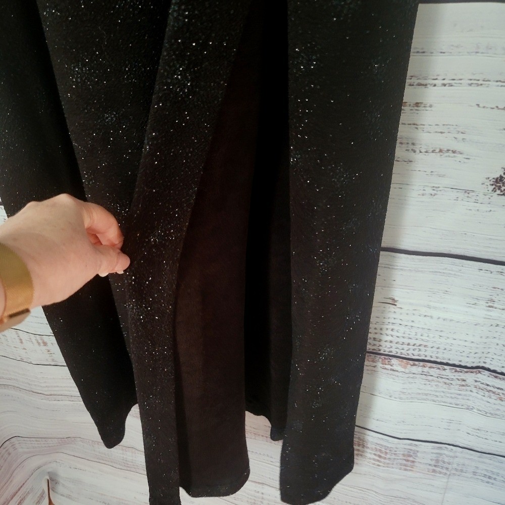 Y2K Black Sparkly One Shoulder Formal Column Dress 14 Sears Tags New Old Stock