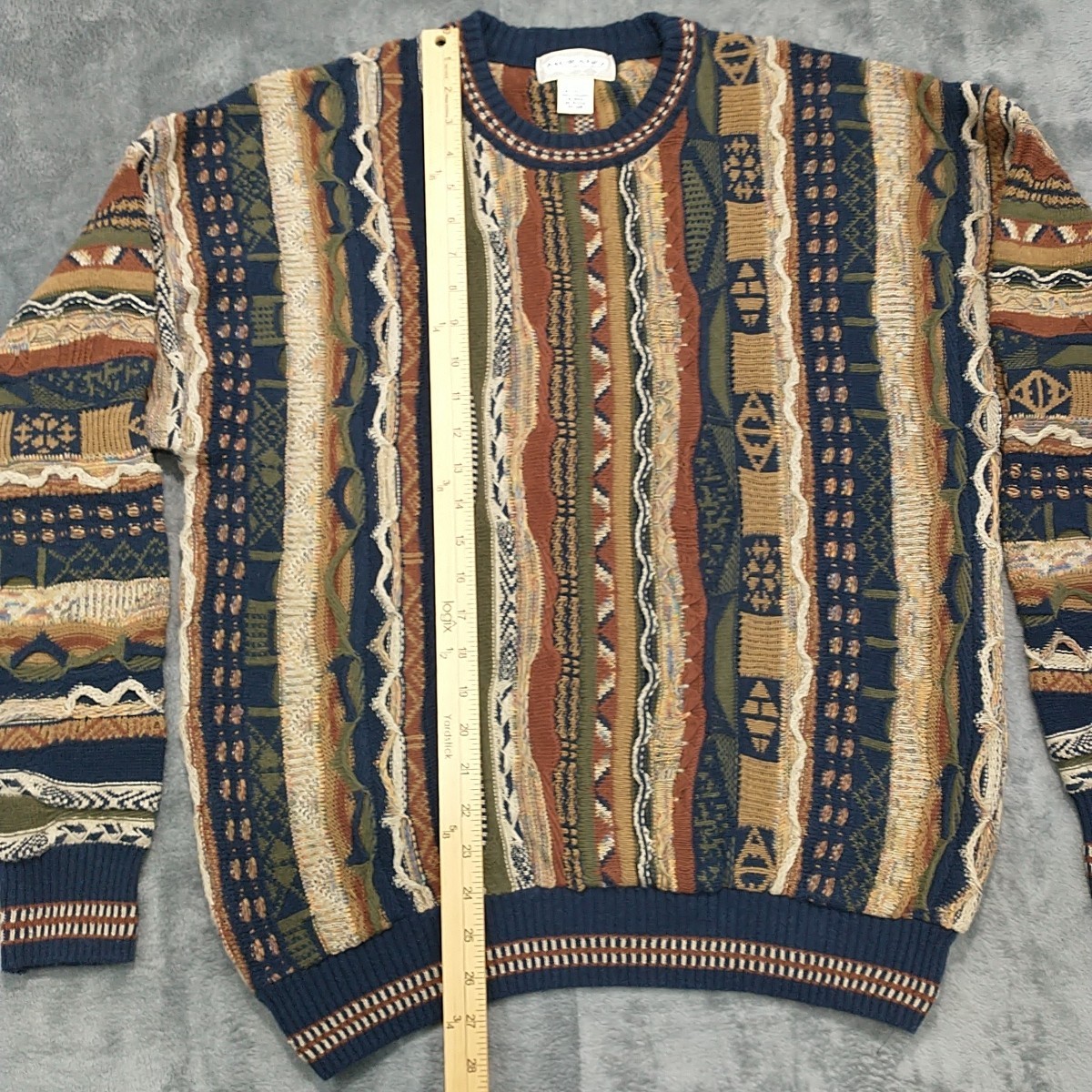 Vintage Murano Coogi Style Sweater Multicolor 90s Size Large