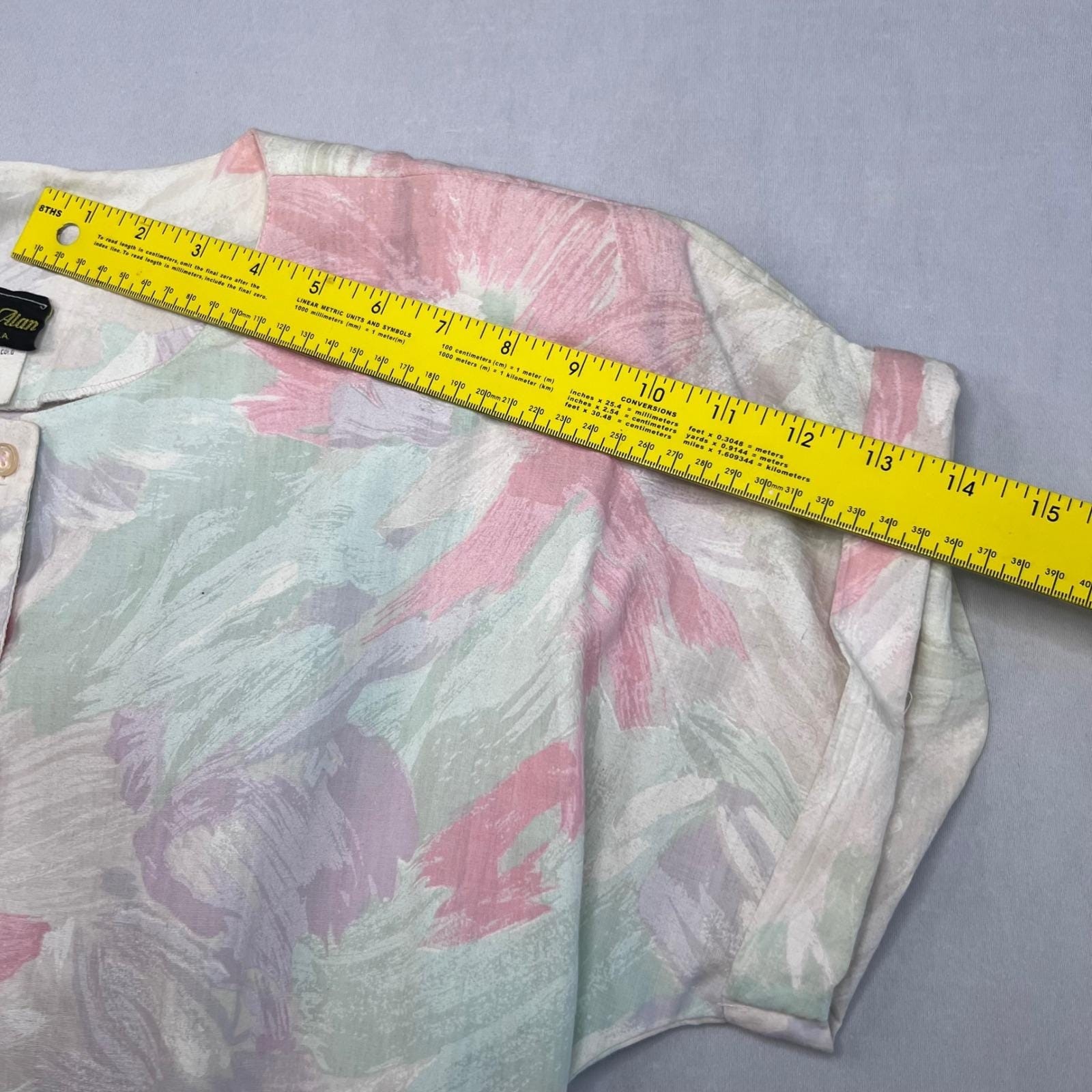 Vintage Stuart Alan Womens Belted Pastel Floral Dress | Size 14 |Office Feminine