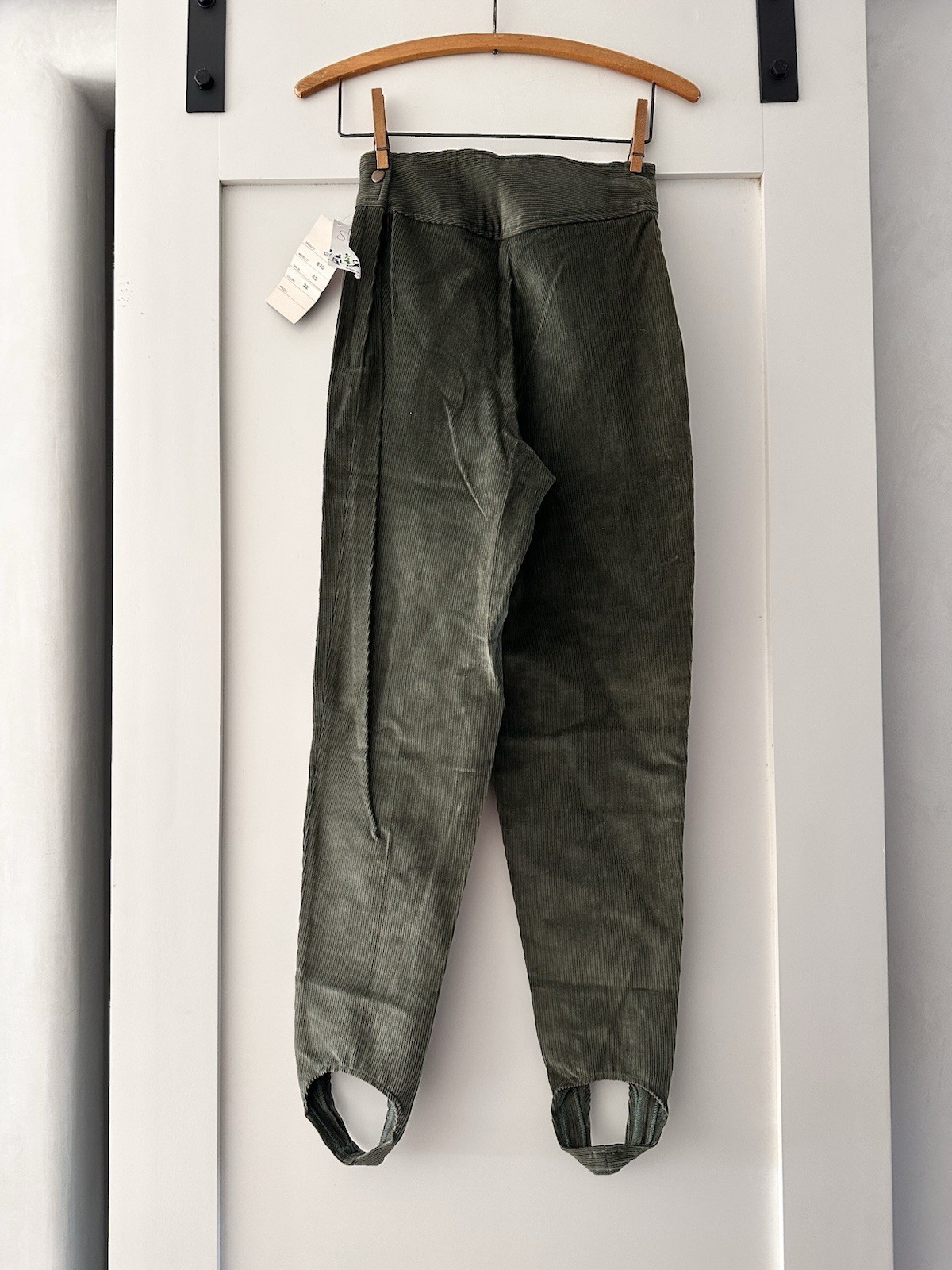 Vintage 80s 90s Deadstock Corduroy Stirrup Legging Pants Made In Italy 25×28