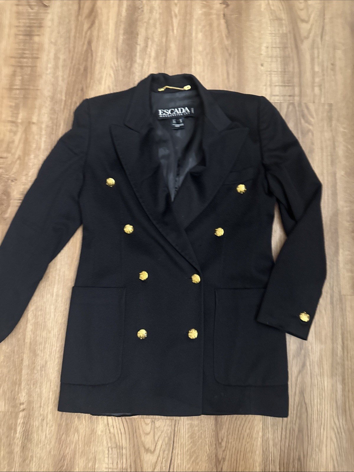 Escada Margaretha Ley Cashmere Double Breasted Blazer Jacket Women&rsquo;s 38&Prime; Chest