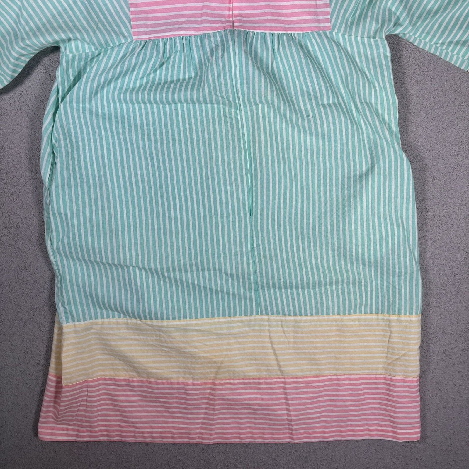Vintage House Dress Pastel Color Block Bright Mumu M/L Relaxed Fit Knee Length