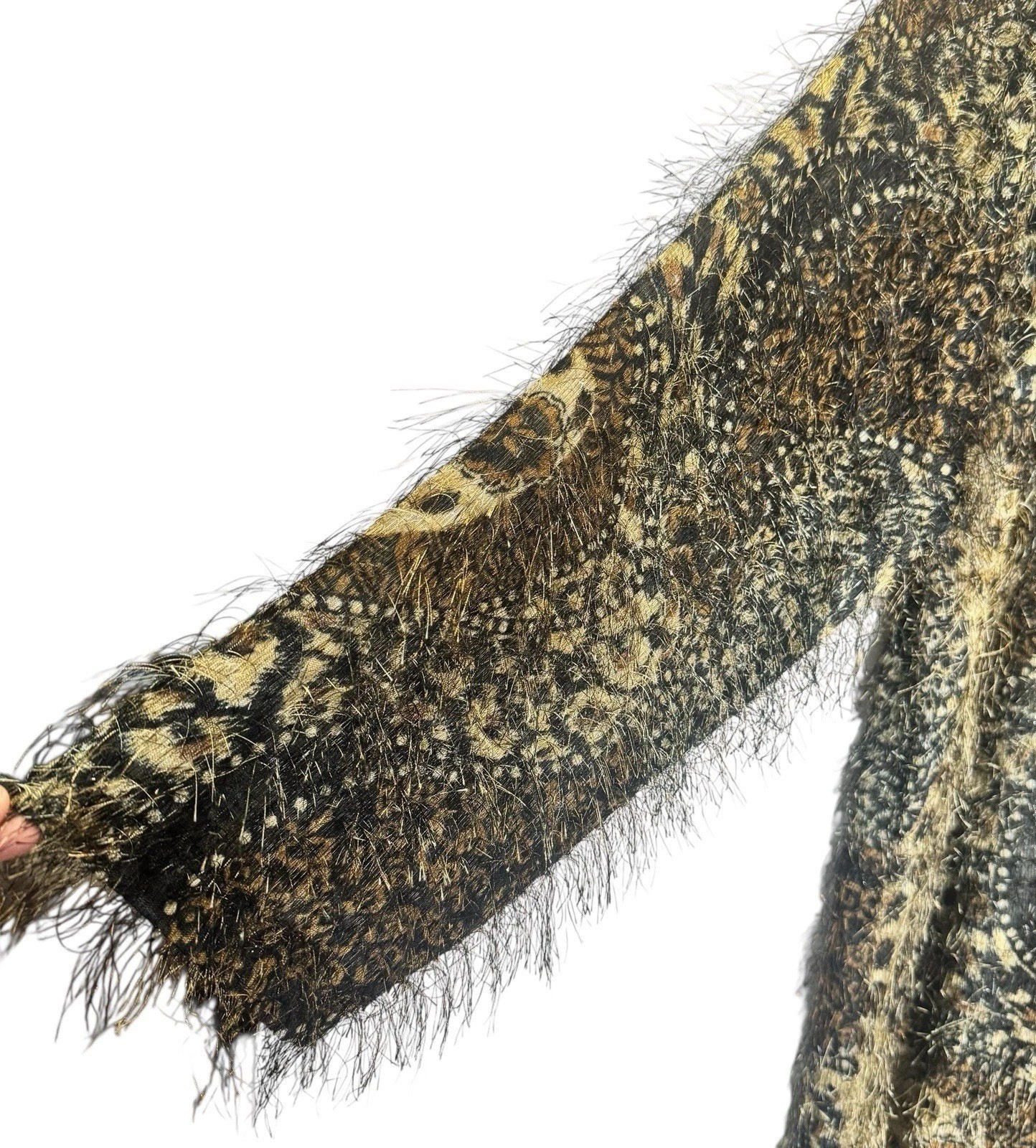 Edel Artsy Animal Print Long Statement Duster Cardigan Vintage Eclectic Boho OS