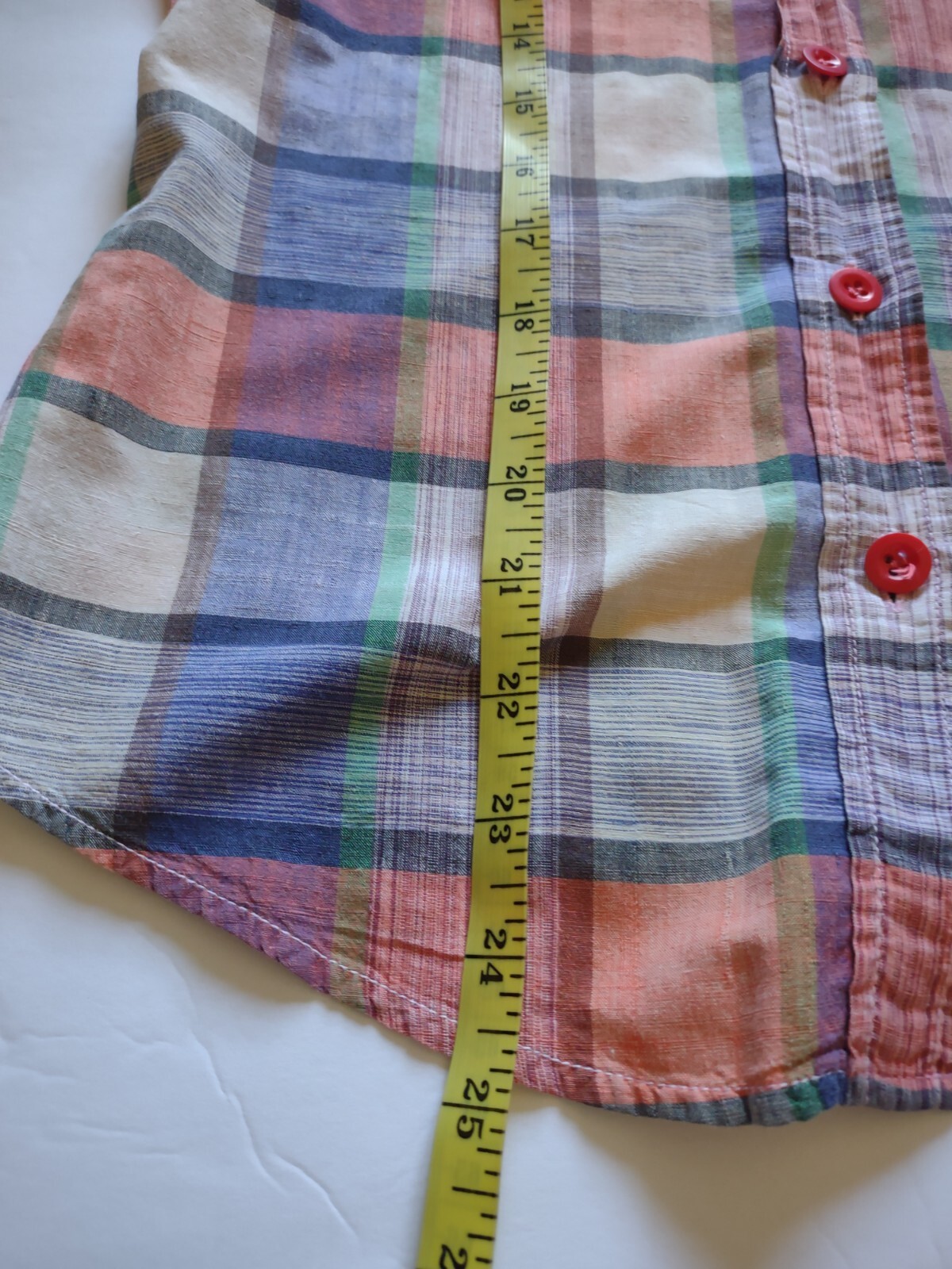 Vintage Gentleman John Button Front Shirt 60&rsquo;s Women&rsquo;s Size XS/Sm Plaid RARE