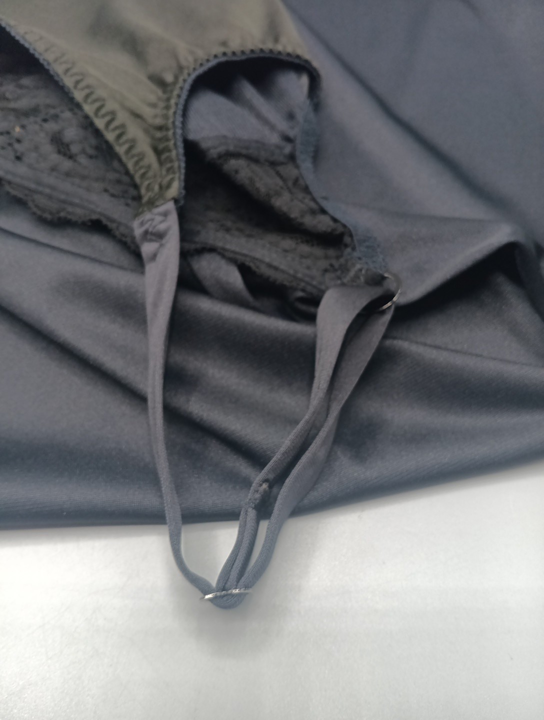 38 C Vassarette lace Underwire Slip Black Nylon Vintage Underneath it all