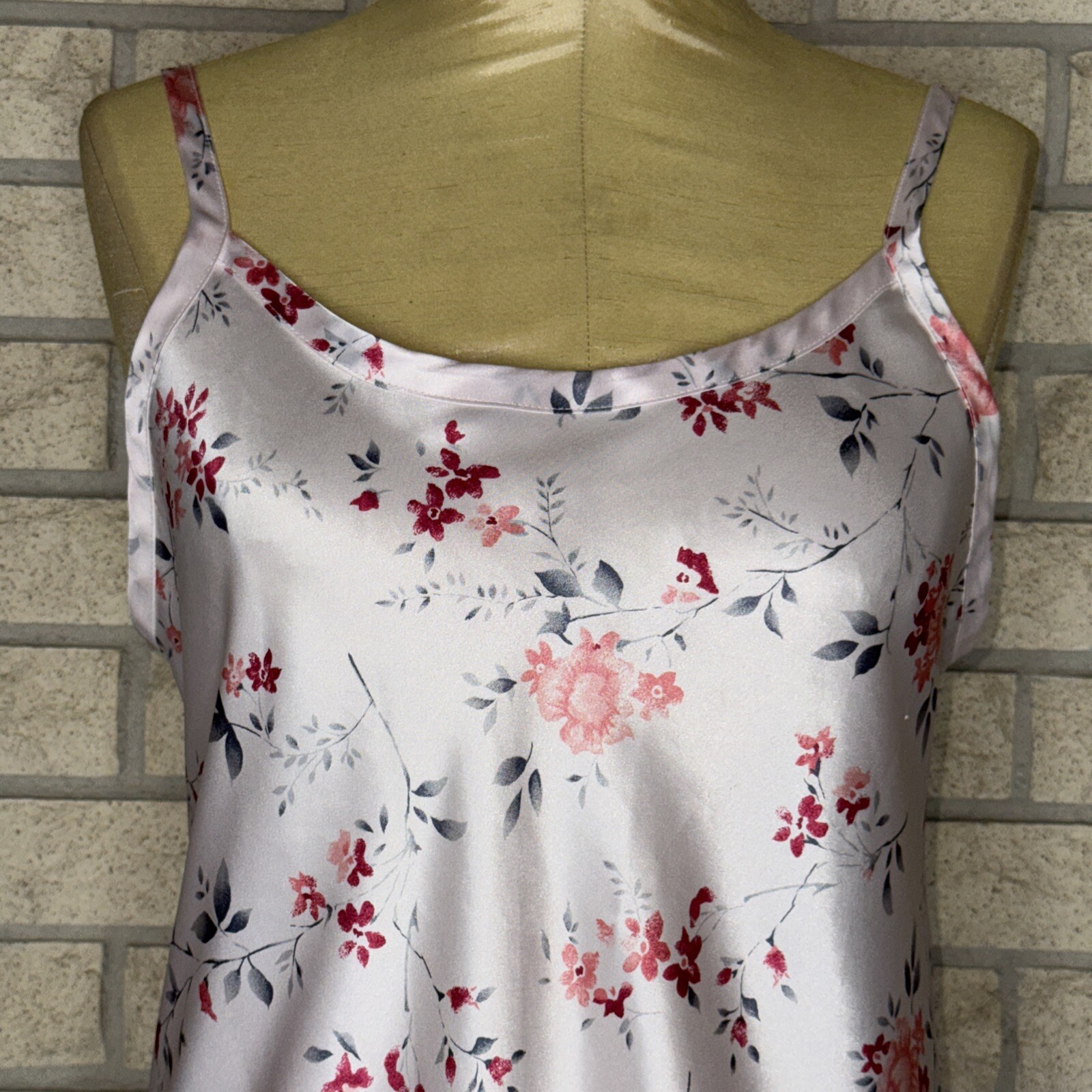 Vintage Gilligan & O’Malley Multicolored Floral Print Bias Cut Slip Dress Medium