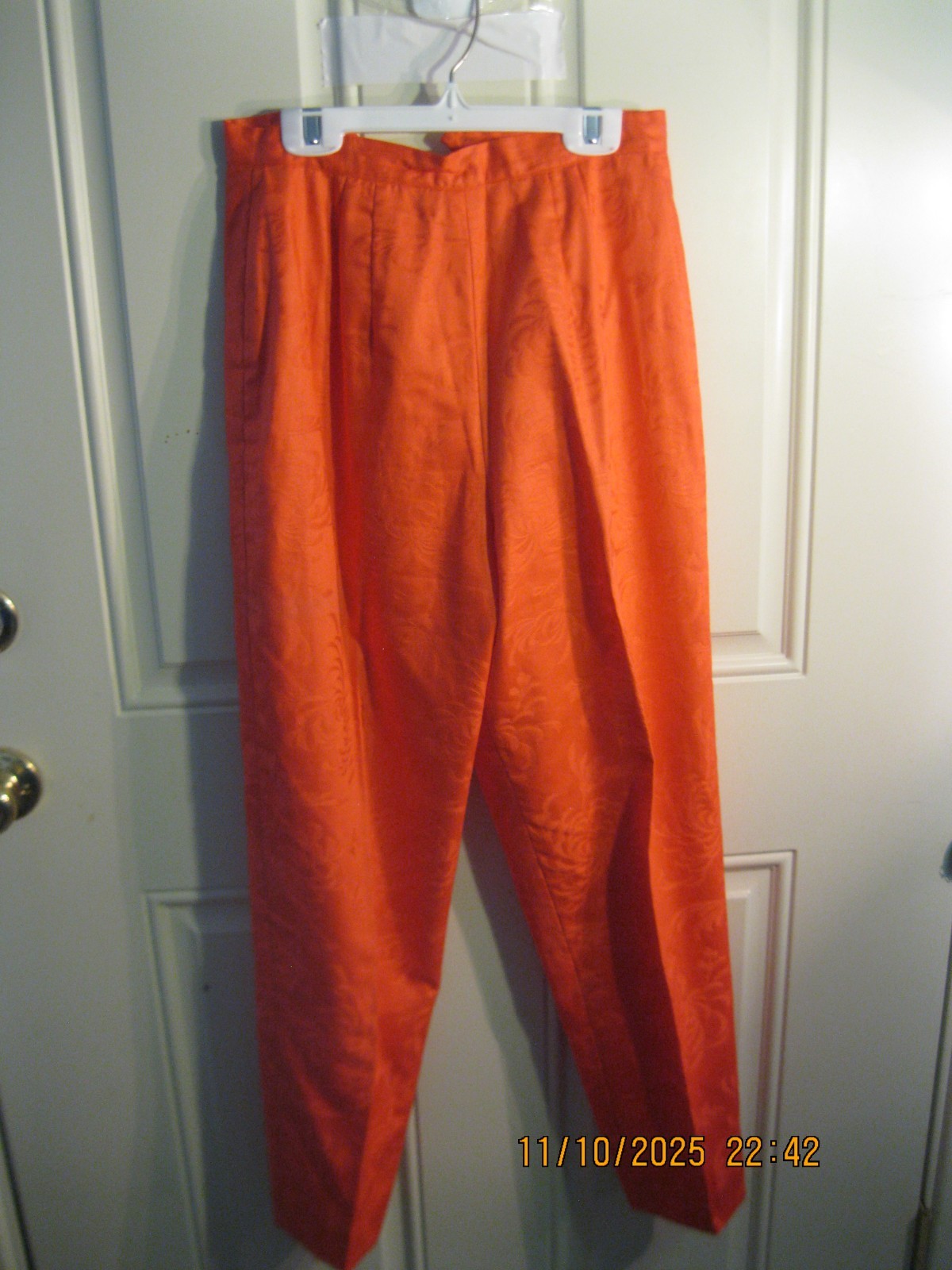 Vintage 1960s-70s Hawaiian casuals by Stan Hicks-Honolulu Orange Rayon Pant Suit